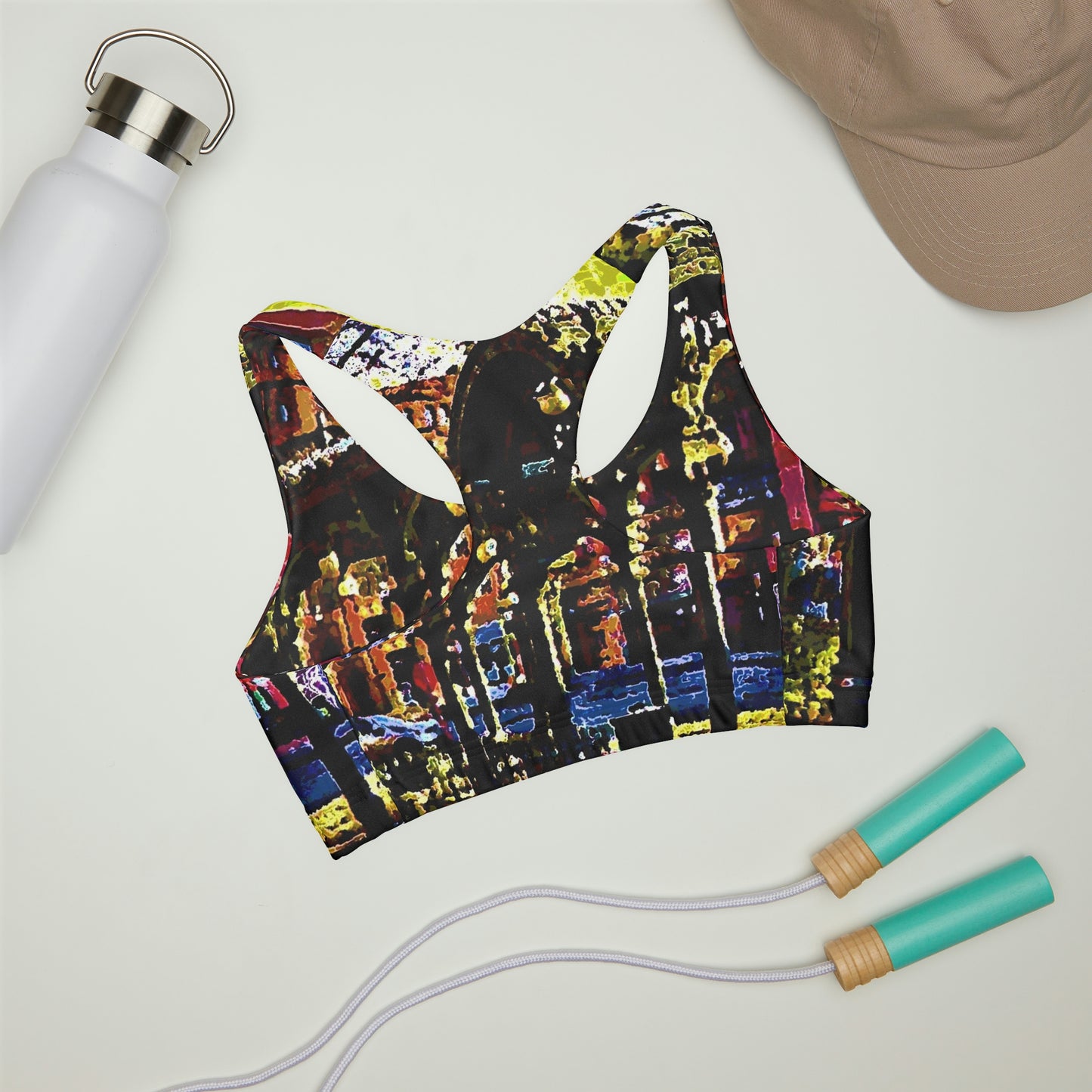 Girls' Double Lined Seamless Sports Bra ... A Very Fine Place To Meet ... To Catch The Bus ... 'To Find A Friend' .. Just-To-Hangout ... Dr FJHolt Base Photo ... Original Works ...