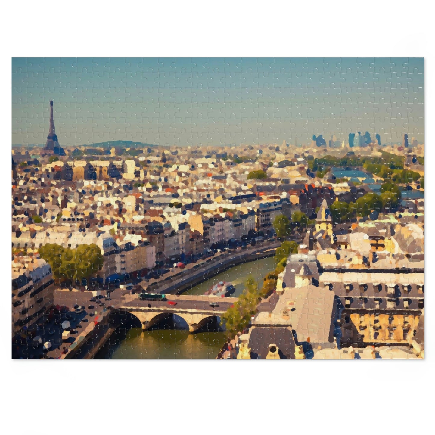 Jigsaw Puzzle (30, 110, 252, 500,1000-Piece) ... Au Paris ... "Along The River Seine" ... Barbara Joan Bonnell-Holt: 1972 ... Original Works ...