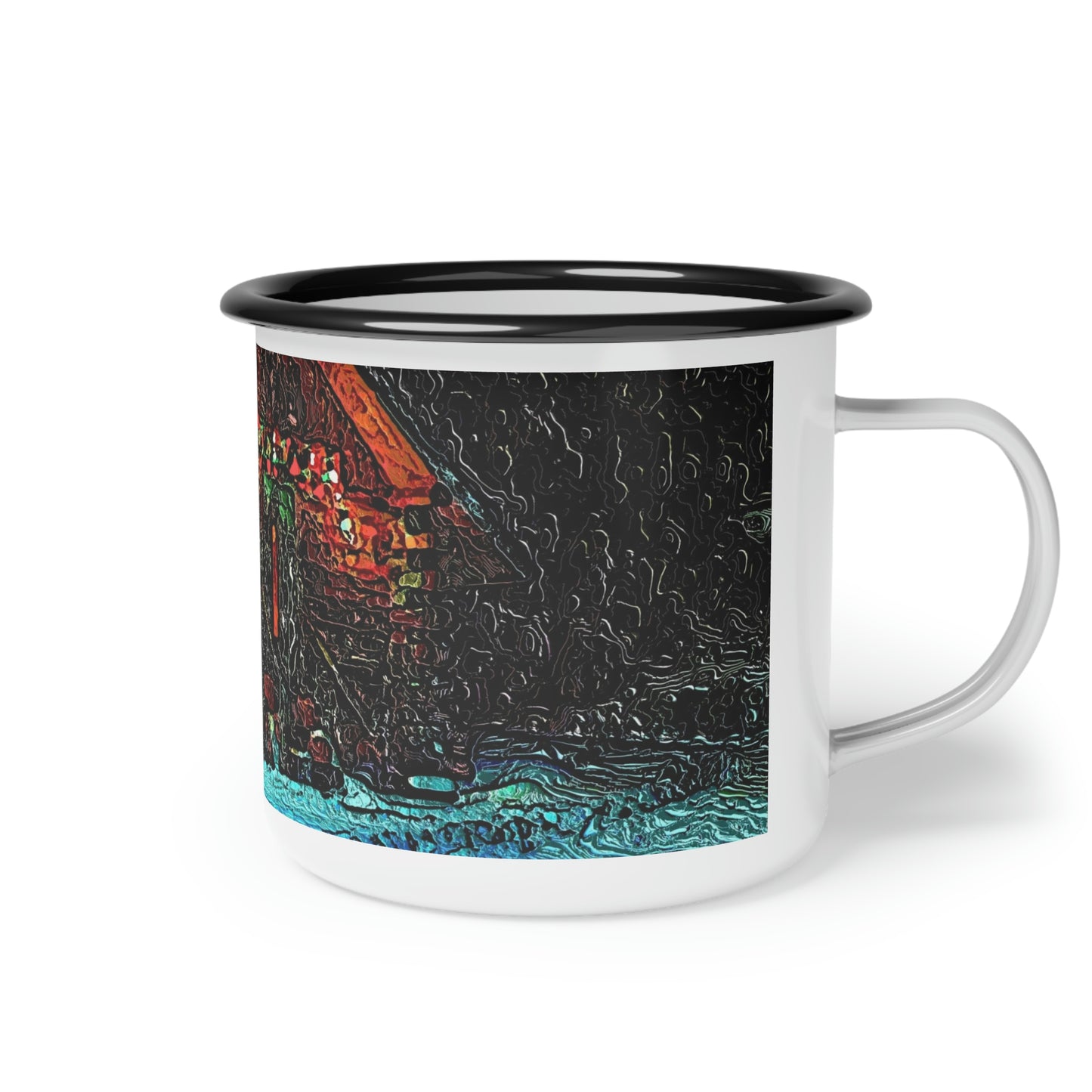 Enamel Camp Cup ... Impressionalism & Van Gogh ... "Original Photo-Art By Phot's Photo" ...