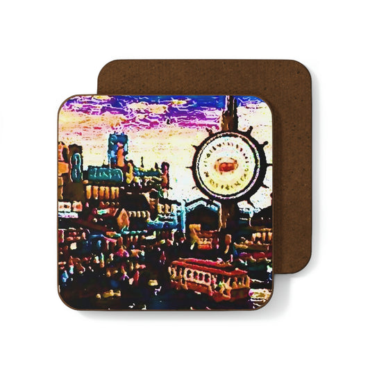 Hardboard Back Coaster ...  "No.9 Fishermen's Grotto - Fishermen's Wharf, SF, California" ... Family Archives: 1970's ... Original Works ...