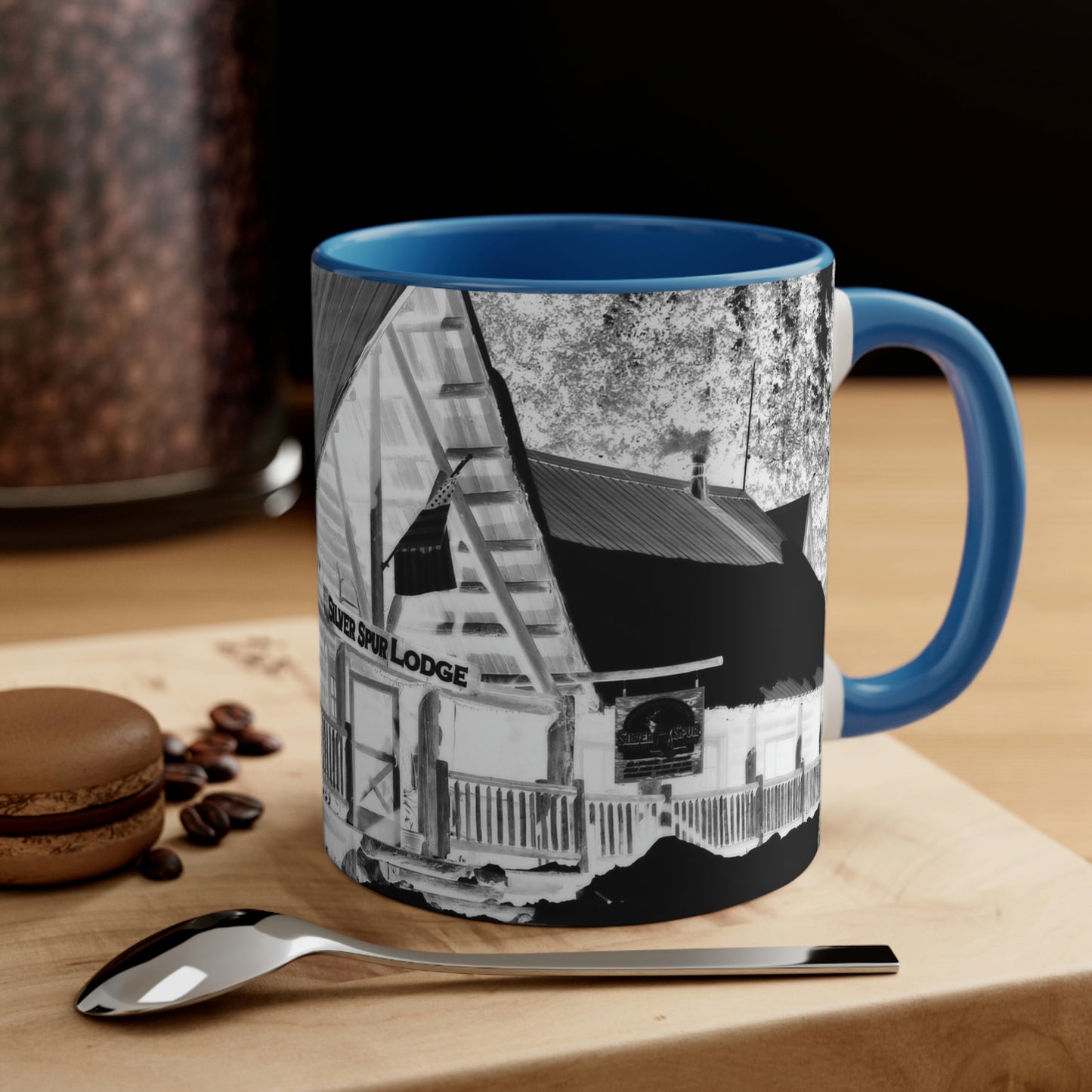 Accent Coffee Mug, 11oz ... A Beautiful Lodge & Back-Country Outfitter In A Mountain Town ... 'Dixie, Idaho, November 2022' ... Original Works ...