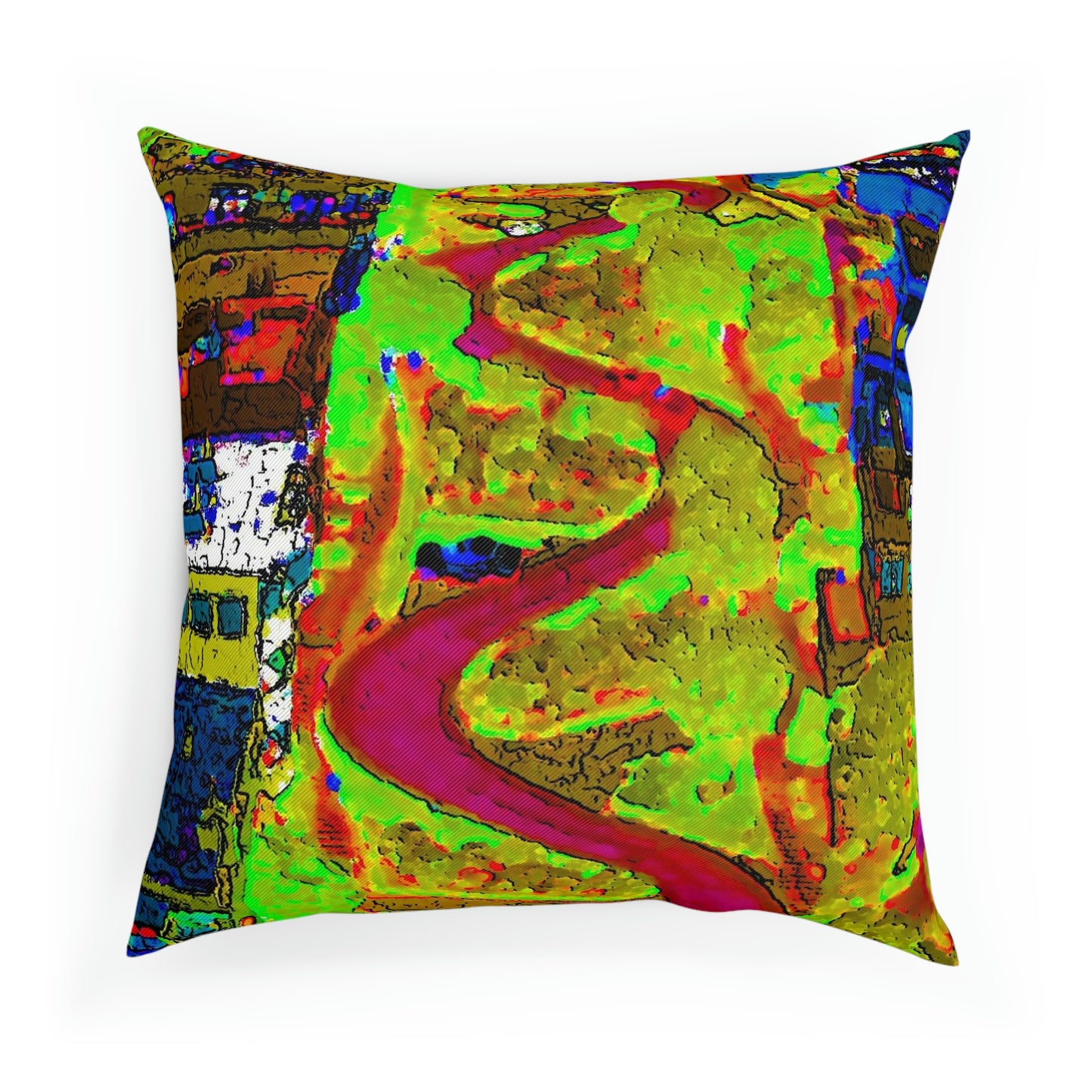 Cushion ... A Crazy Street ... 'Eight Winding Curve-Switchbacks' ... "Lombard Street, San Francisco, CA' ... Family Archives: 1970's ... Original Works ...