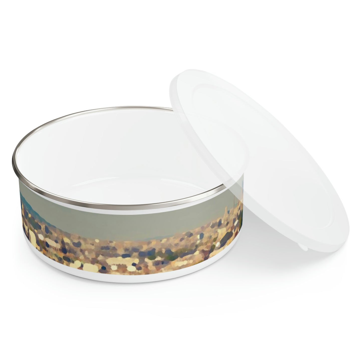 Enamel Bowl ... Au Paris ... "Along The River Seine" ... Barbara Joan Bonnell-Holt: 1972 ... Original Works ...