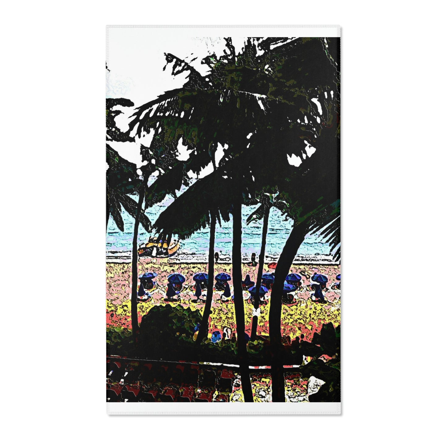 Area Rugs ... "A Beautiful Beach Amongst The Palms" ... The Outrigger Waikiki, Honolulu, Oahu ... Original Works ...