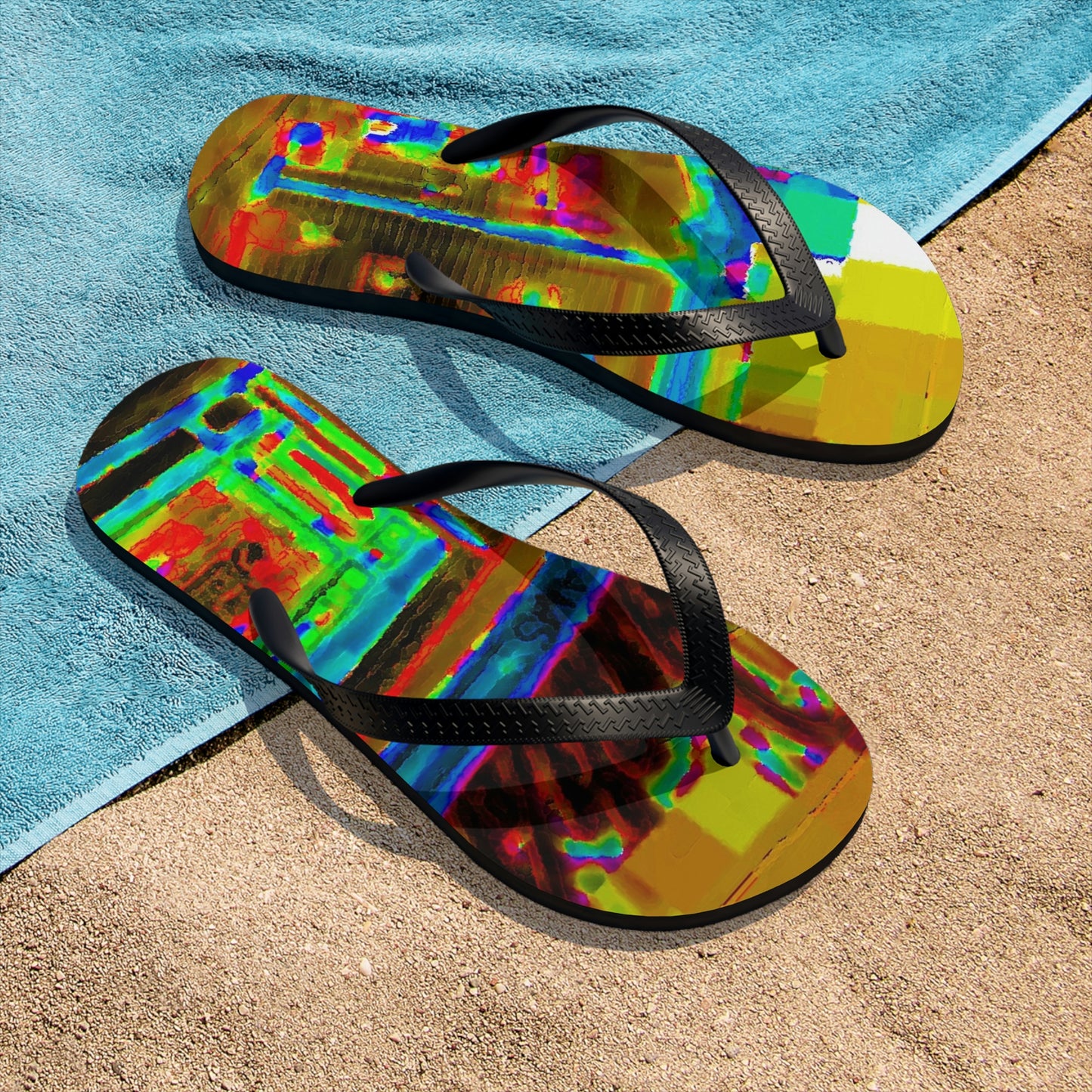 Unisex Flip-Flops ...  In-A-Hurry & Stressed? ... Remember: Keep "Clam" ... Clam_Happy ...  'Ivars: Seattle Waterfront' ... Personal Archives ... Original Works ...