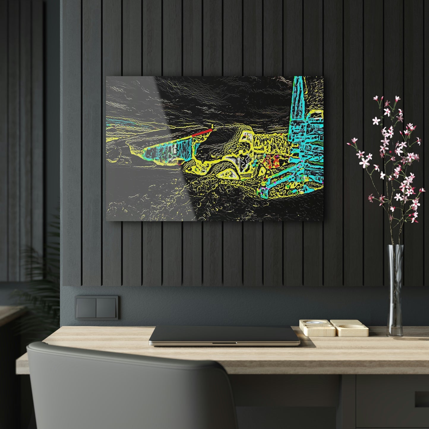 Acrylic Prints ... "Snow Vehicle In Snow Storm At-Rest" ... Circa 12Mar23 ... Central Idaho ... 18-Hours Rendering Time: Original Works ...
