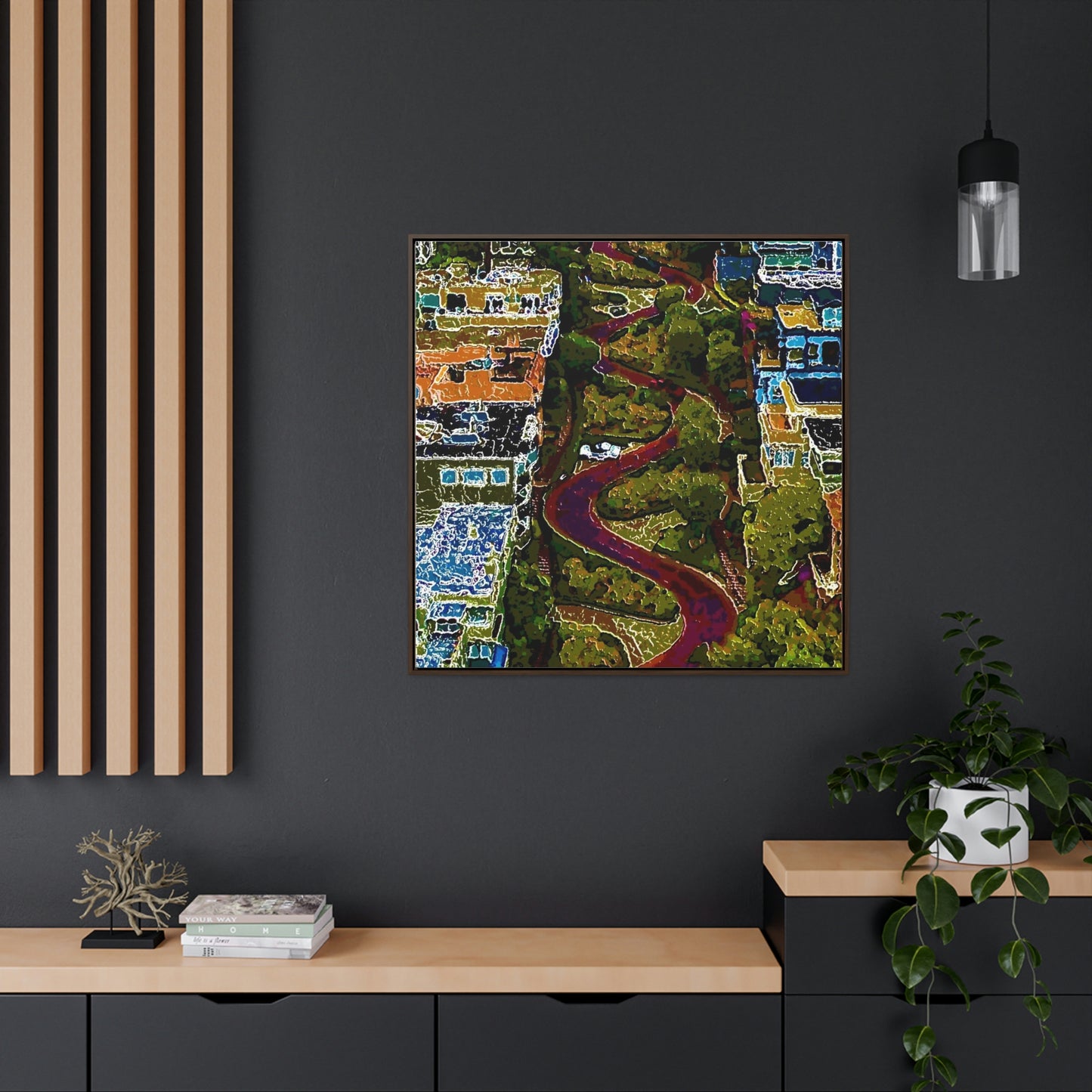 Gallery Canvas Wraps, Square Frame ... A Crazy Street ... 'Eight Winding Curve-Switchbacks' ... "Lombard Street, San Francisco, CA' ... Family Archives: 1970's ... Original Works ...