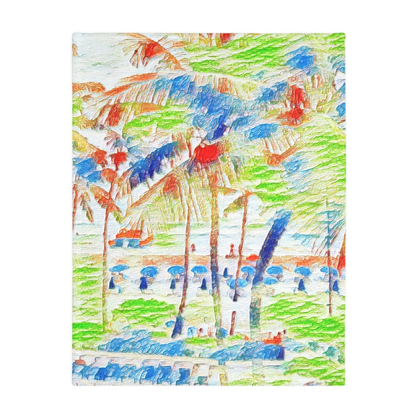 Velveteen Minky Blanket (Two-sided print) ... "The Royal Hawai'ian: Waikiki Beach_Beach" ... Honolulu, HI ... October 2014 (Halloween) ... Original Works ...