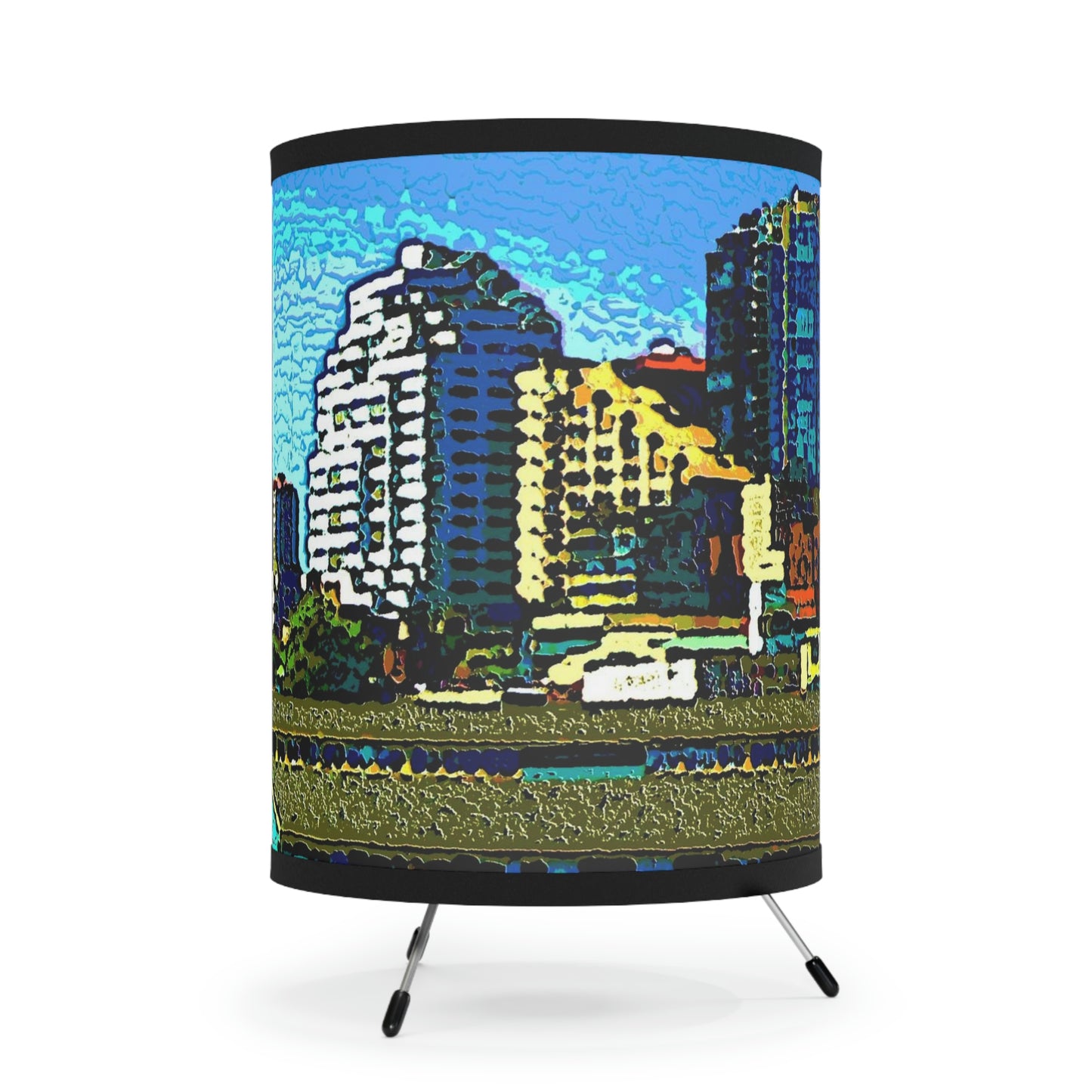 Tripod Lamp with High-Res Printed Shade, US\CA plug ... That Classic Wheel ... 'Seattle's Wheel' ... & An Old Classic Waterside Vendors ...  'Family Archives' ... Original Works ...