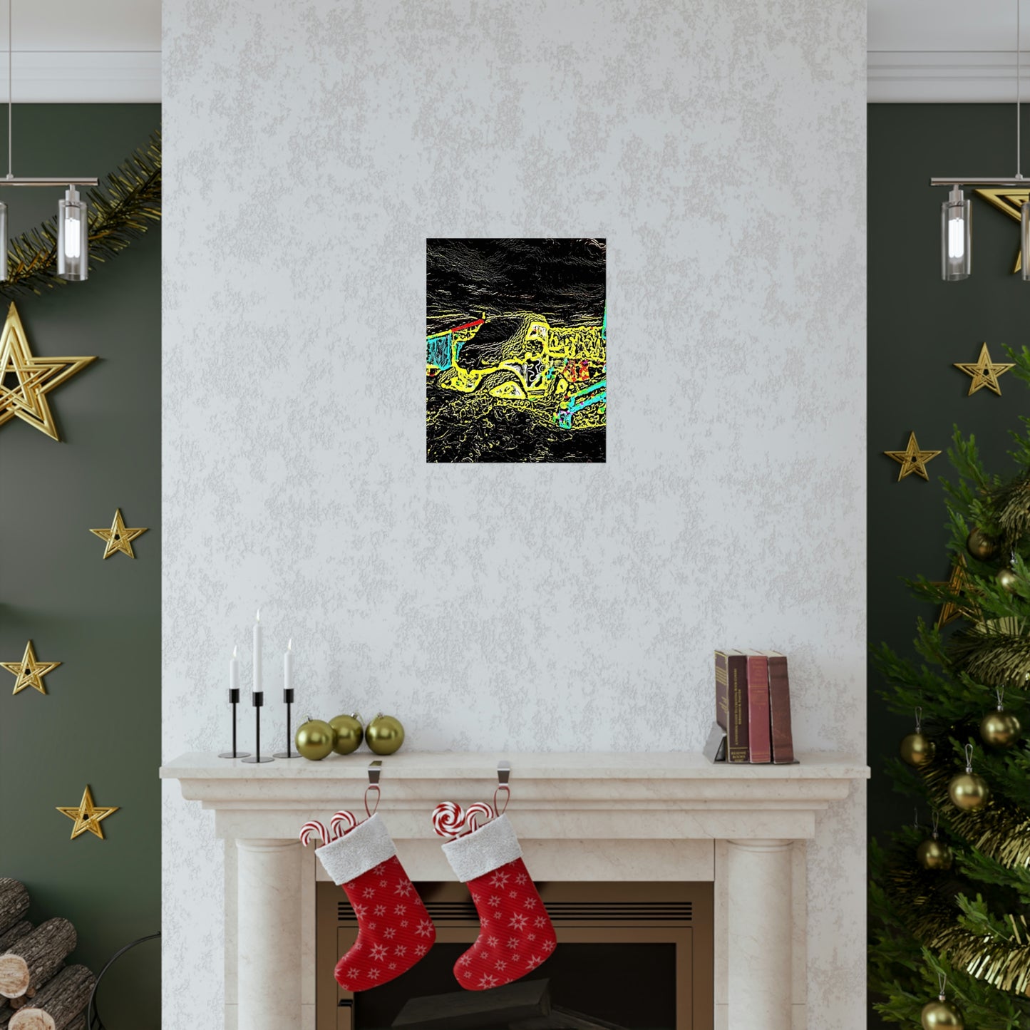 Premium Matte Vertical Posters ... "Snow Vehicle In Snow Storm At-Rest" ... Circa 12Mar23 ... Central Idaho ... 18-Hours Rendering Time: Original Works ...