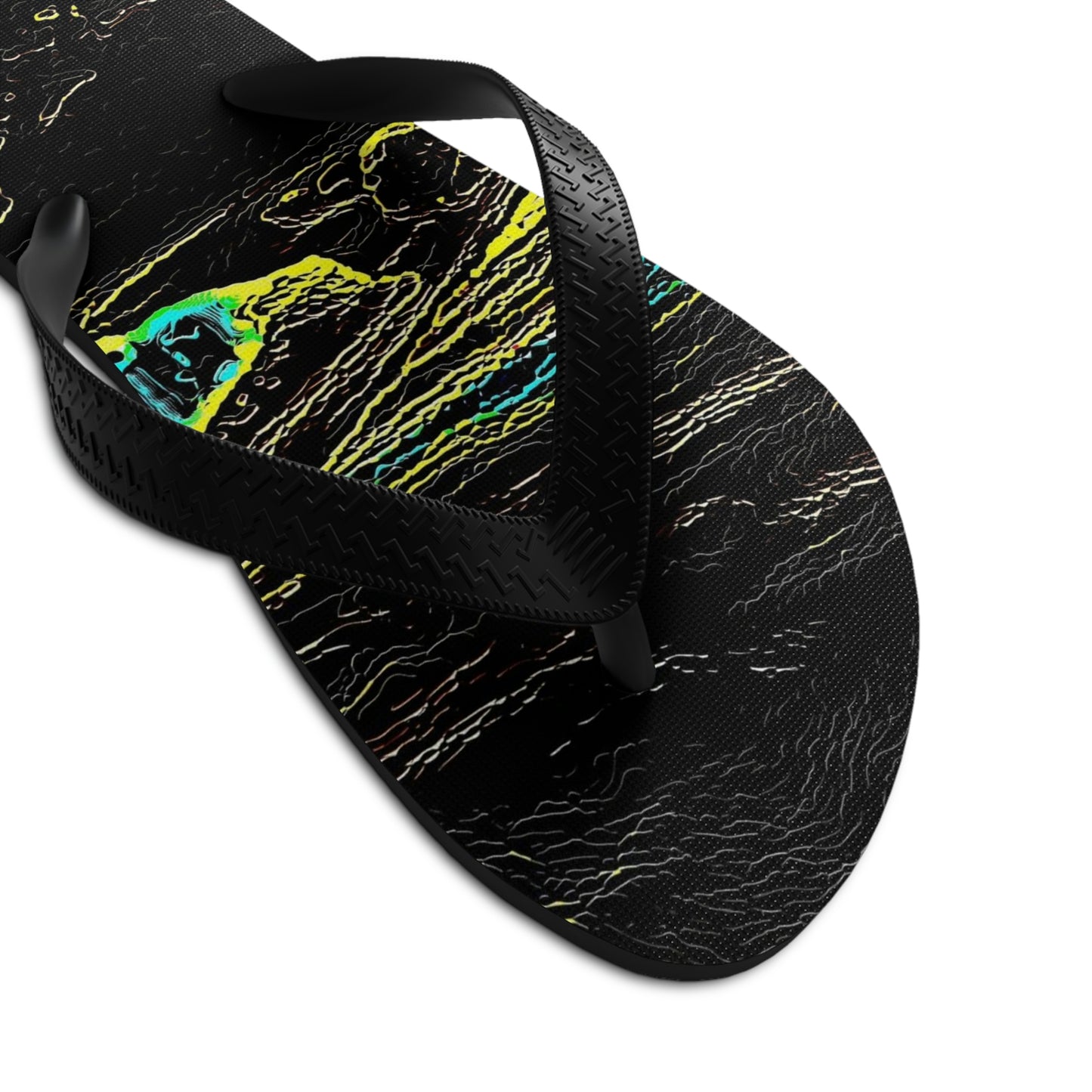 Unisex Flip-Flops ... "Snow Vehicle In Snow Storm At-Rest" ... Circa 12Mar23 ... Central Idaho ... 18-Hours Rendering Time: Original Works ...