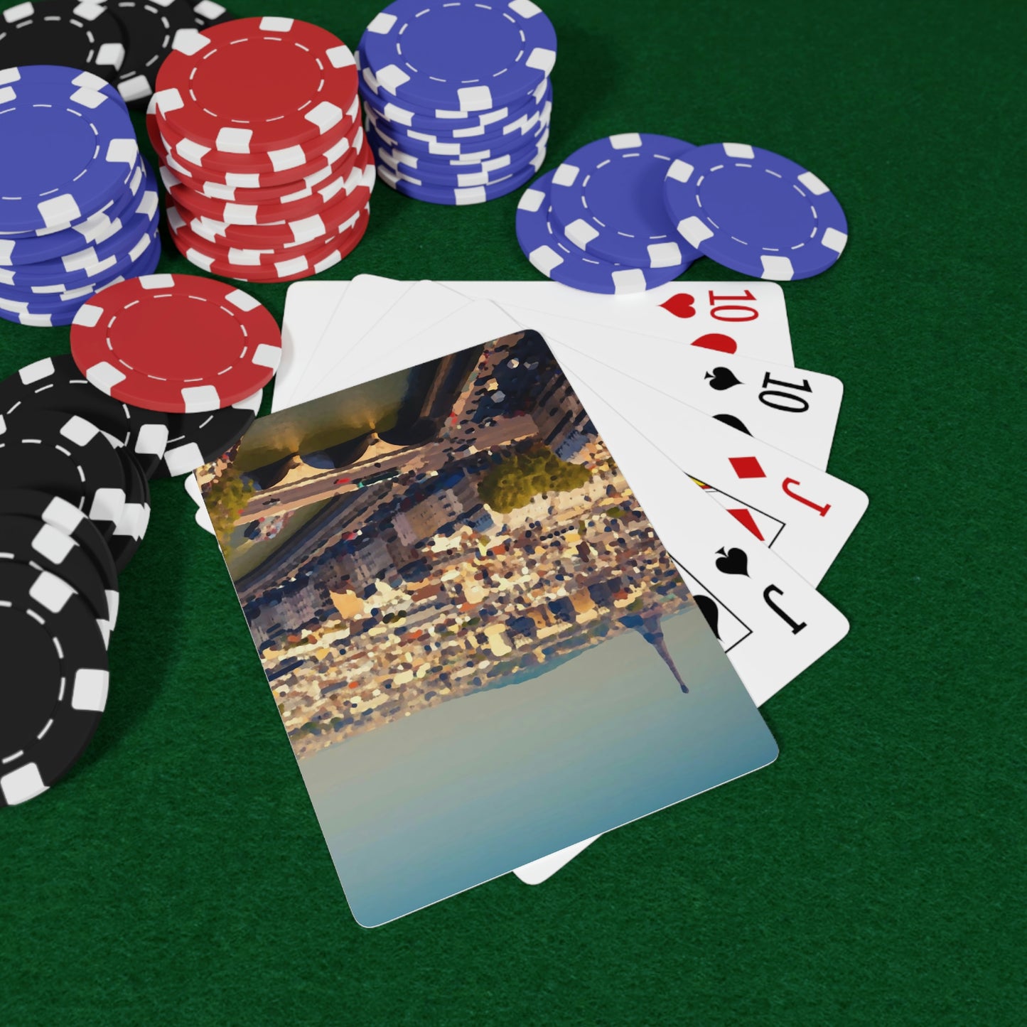 Custom Poker Cards ... Au Paris ... "Along The River Seine" ... Barbara Joan Bonnell-Holt: 1972 ... Original Works ...