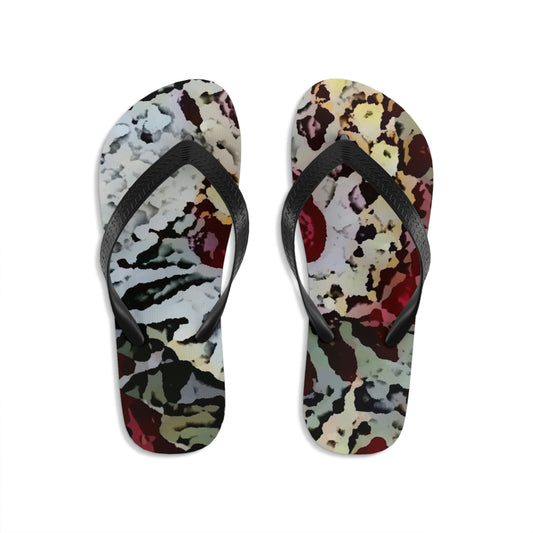 Unisex Flip-Flops ... "A Friendly Flower" ... Pointsettia 'Pointing' ... Original Works ... (Supplied Photograph) ...