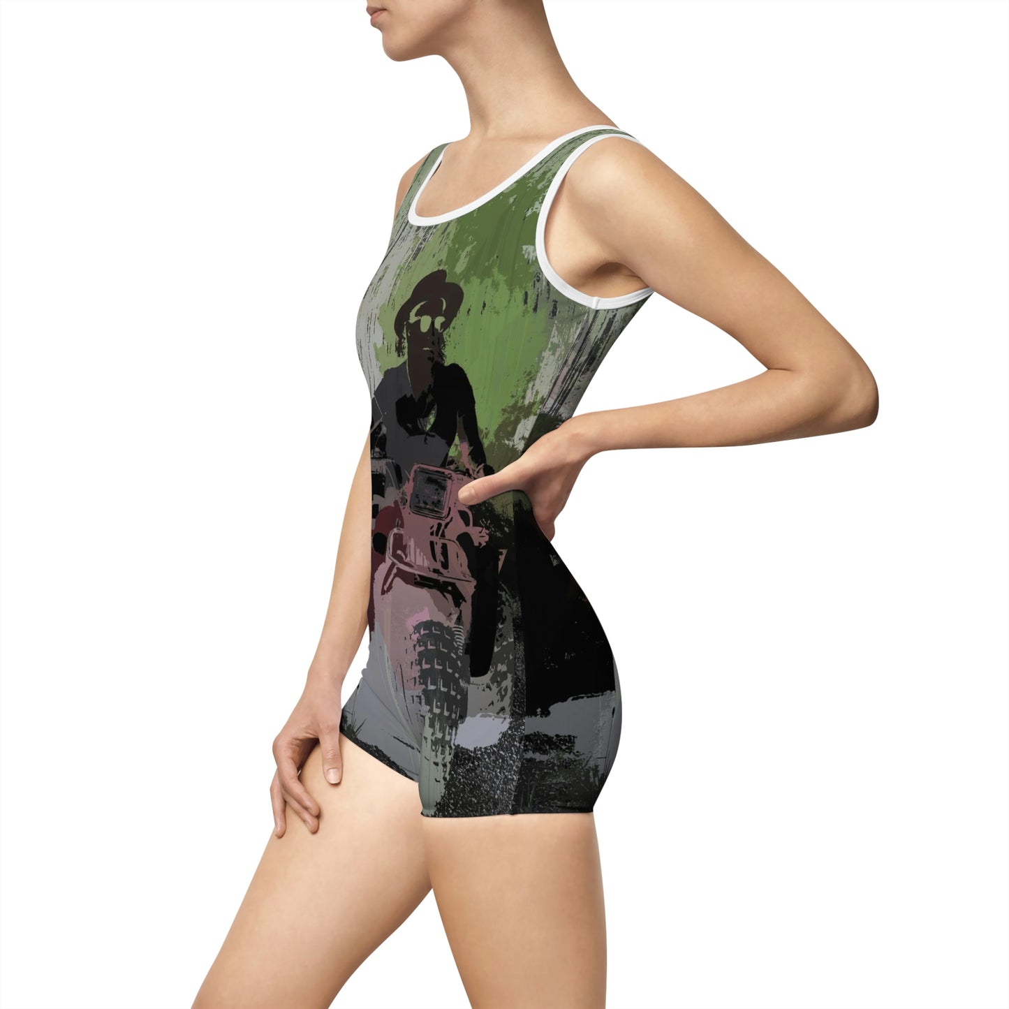 Women's Vintage Swimsuit ... 3-Wheeln' N' Groovin The Mountain Roads ... Central Idaho ... Original Works ...