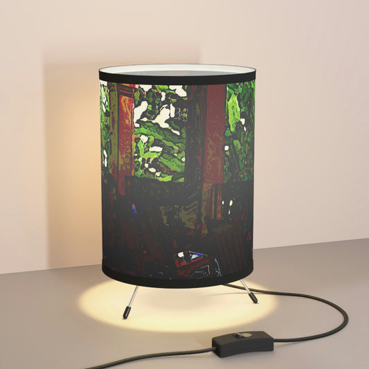 Tripod Lamp with High-Res Printed Shade, US\CA plug ... Lanai & Rocking Chairs At: 'The Pink Palace' ... The Royal Hawai'ian ... Honolulu, HI ... '27Oct2014' ... Original Works ...