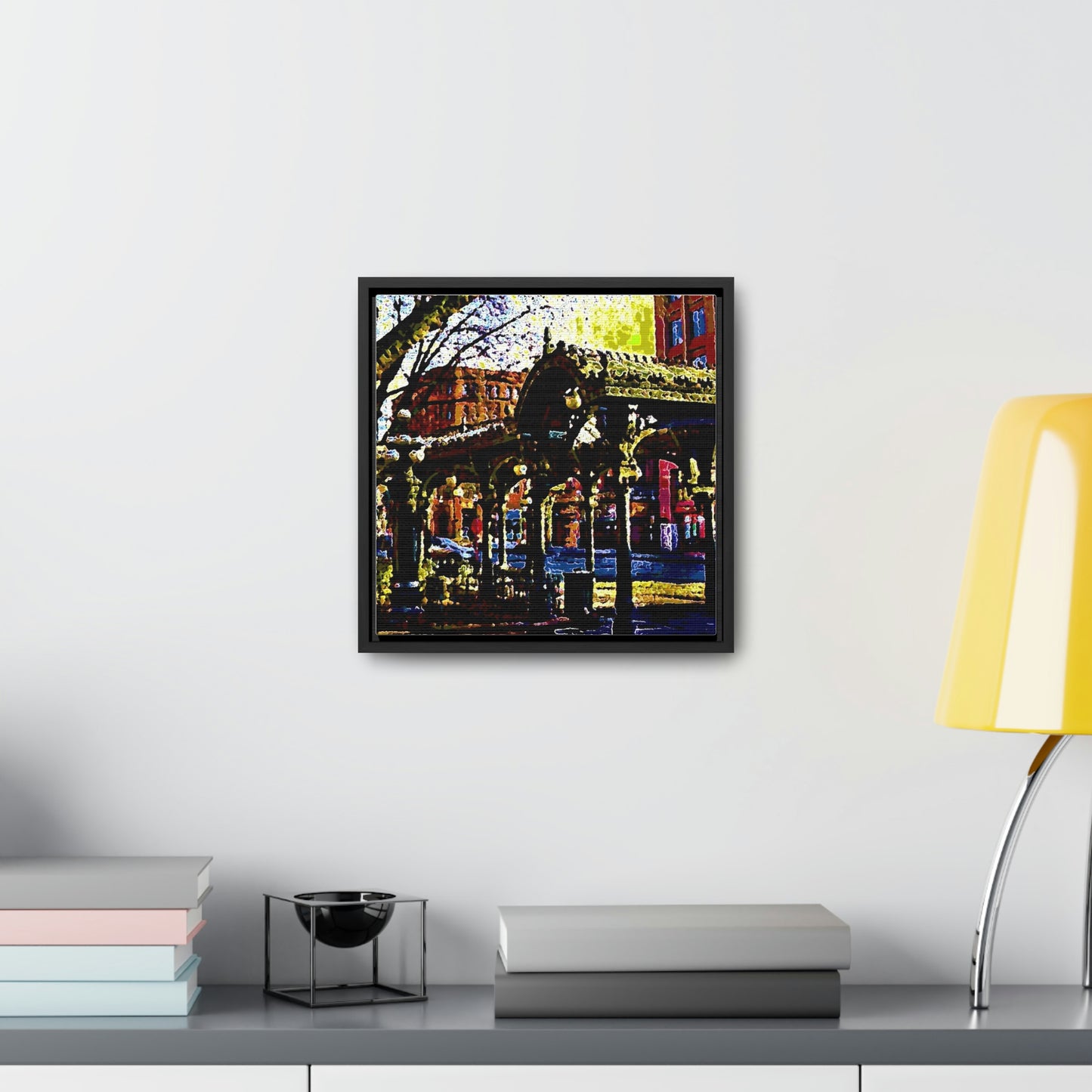 Gallery Canvas Wraps, Square Frame ... A Very Fine Place To Meet ... To Catch The Bus ... 'To Find A Friend' .. Just-To-Hangout ... Dr FJHolt Base Photo ... Original Works ...