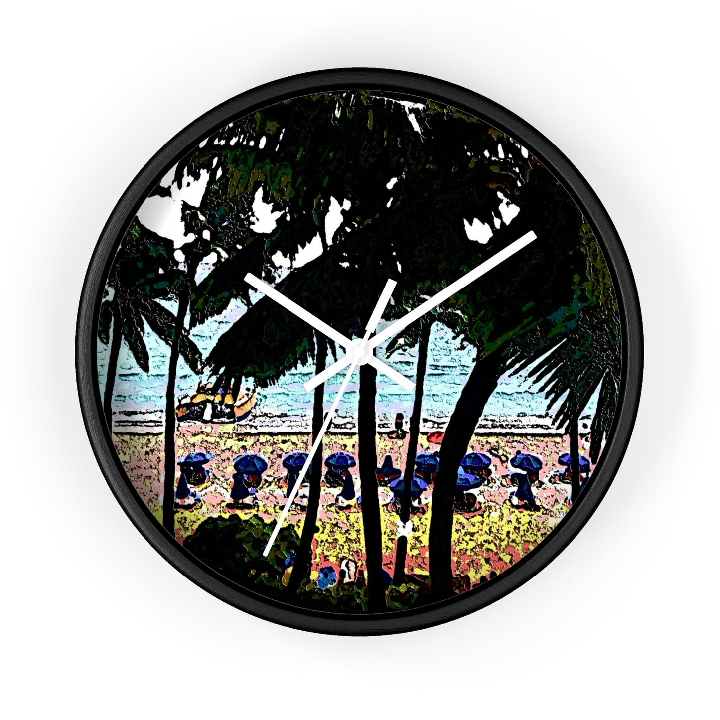 Wall Clock ... "A Beautiful Beach Amongst The Palms" ... The Outrigger Waikiki, Honolulu, Oahu ... Original Works ...