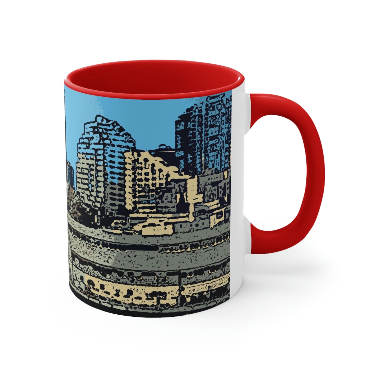 Accent Coffee Mug, 11oz ... That Classic Wheel ... 'Seattle's Wheel' ... & An Old Classic Waterside Vendors ...  'Family Archives' ... Original Works ...