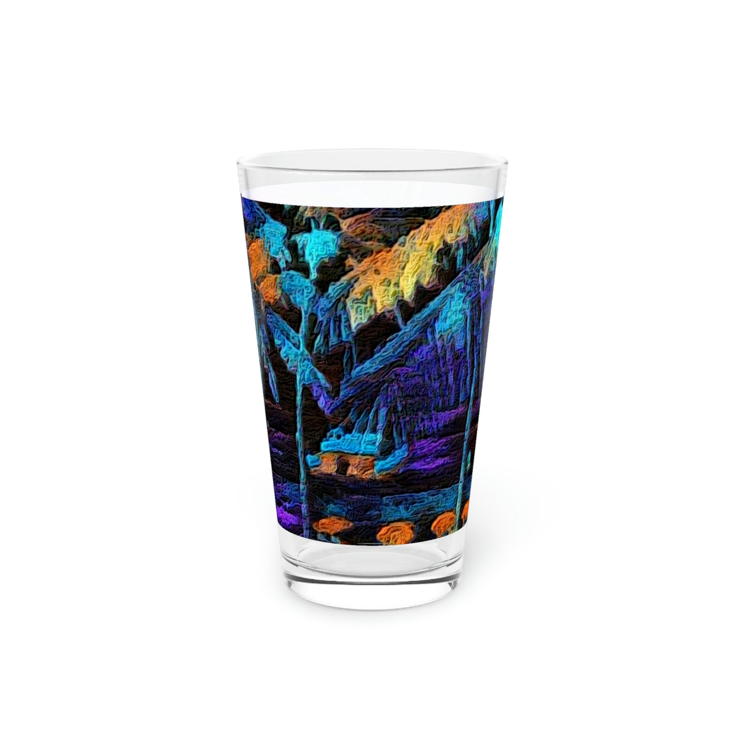 Pint Glass, 16oz ... "The Royal Hawai'ian: Waikiki Beach_Beach" ... Honolulu, HI ... Ocotber 2014 (Halloween) ... Original Works ...