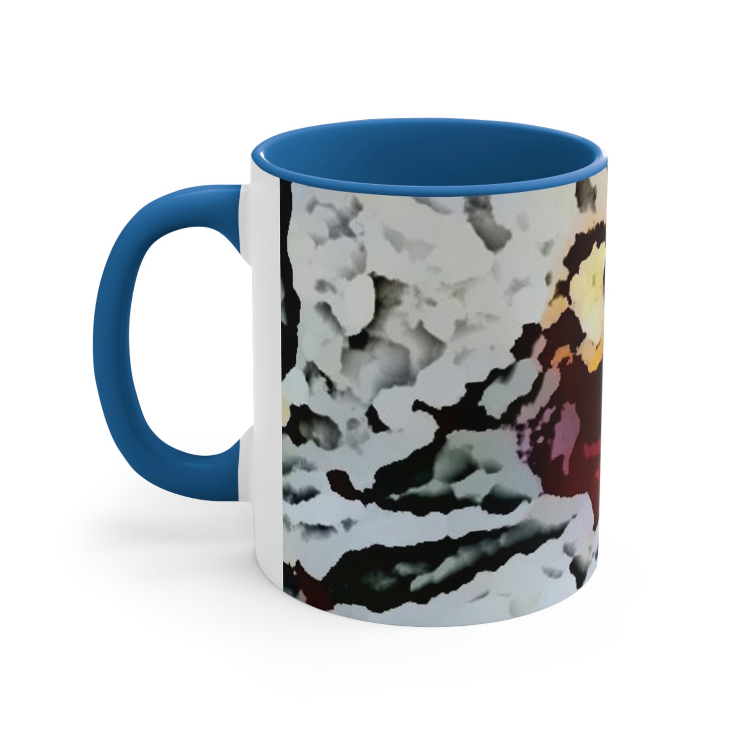 Accent Coffee Mug, 11oz ... "A Friendly Flower" ... Pointsettia 'Pointing' ... Original Works ... (Supplied Photograph) ...