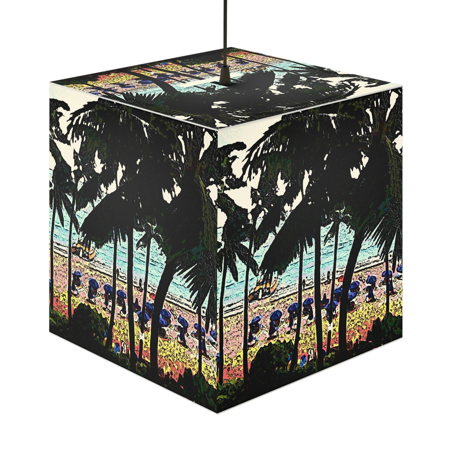 Light Cube Lamp ... "A Beautiful Beach Amongst The Palms" ... The Outrigger Waikiki, Honolulu, Oahu ... Original Works ...