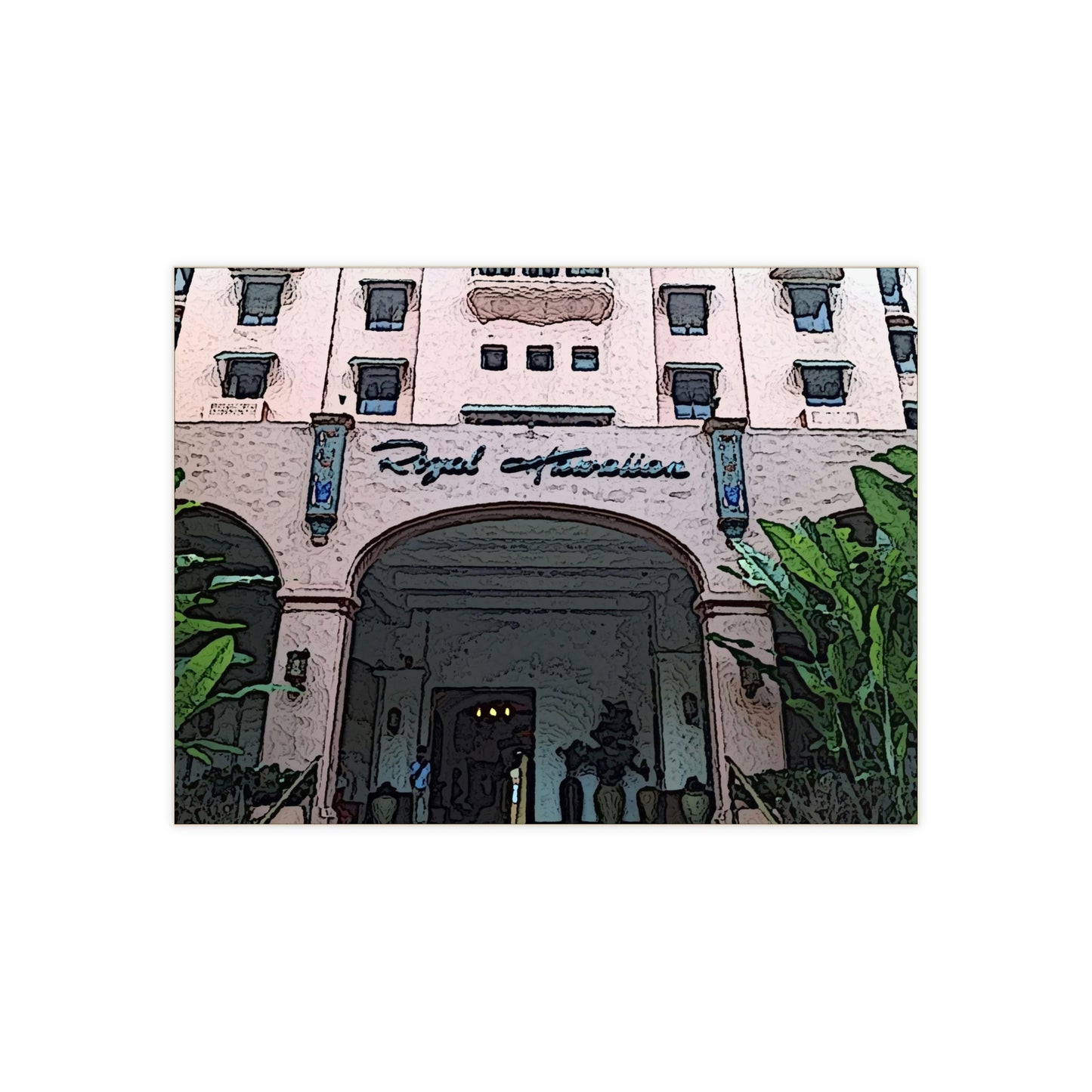 Ceramic Photo Tile ...  "La Grande Entree" At: 'The Pink Palace' ... The Royal Hawai'ian ... Honolulu, HI ... '27Oct2014' ... Original Works ...