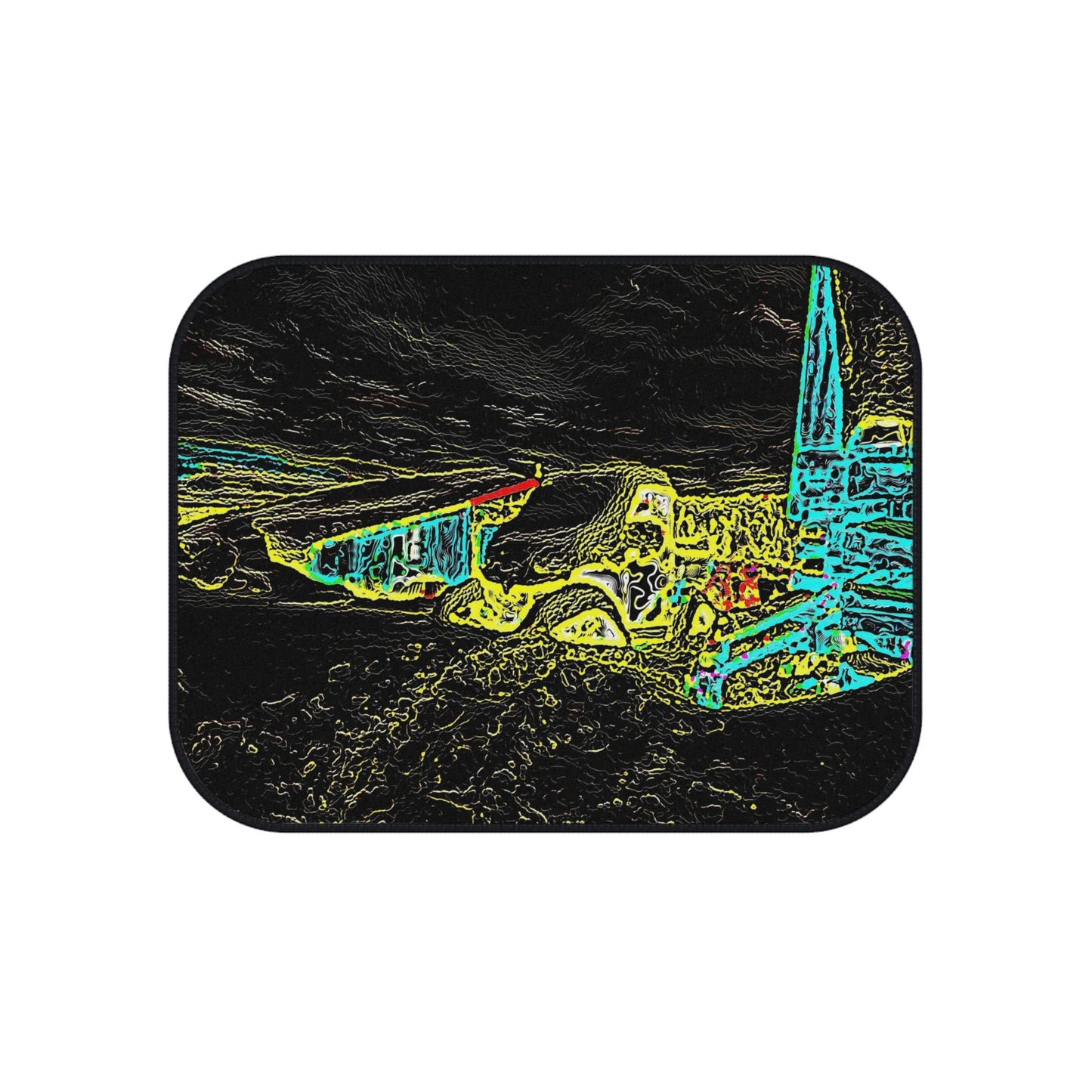 Car Mats (Set of 4) ... "Snow Vehicle In Snow Storm At-Rest" ... Circa 12Mar23 ... Central Idaho ... 18-Hours Rendering Time: Original Works ...