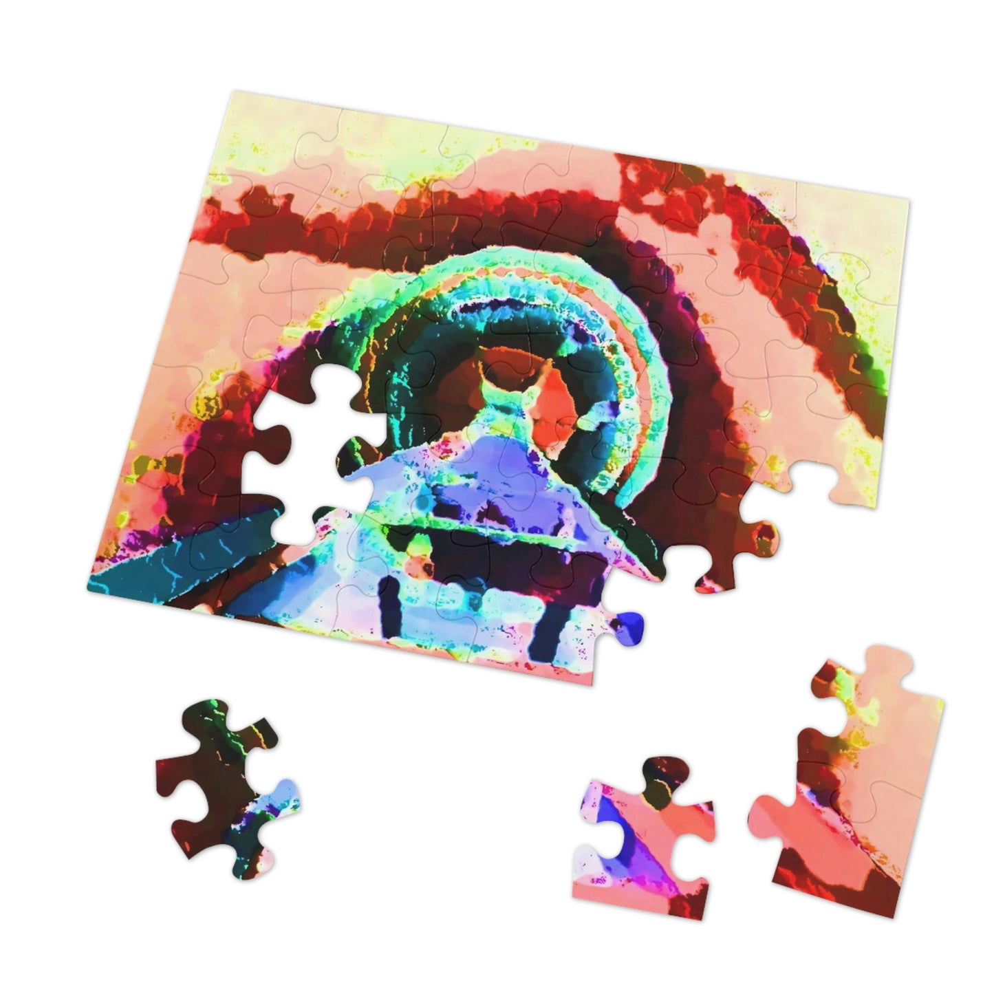 Jigsaw Puzzle (30, 110, 252, 500,1000-Piece) ... "Seattle's World Fair" ... Below Space Needle 'Looking Up' ... On A Very Rainy Morning (Father's Family Photo). ... Original ...