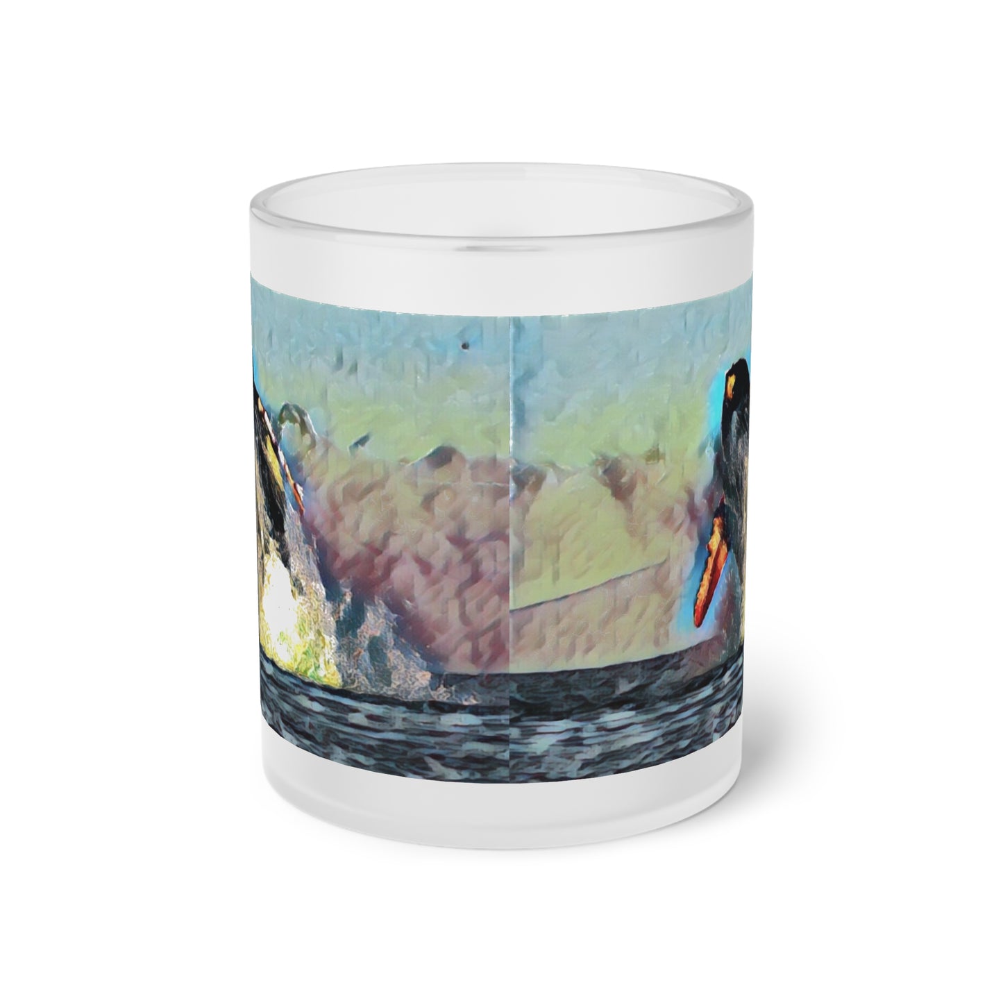 Frosted Glass Mug ... An Extraordinary Humpback Breach ... 'With Explosive Energy' ... Family Archives (KPH) ... Circa: 21st Century. Maui, HI ... Original Works ...