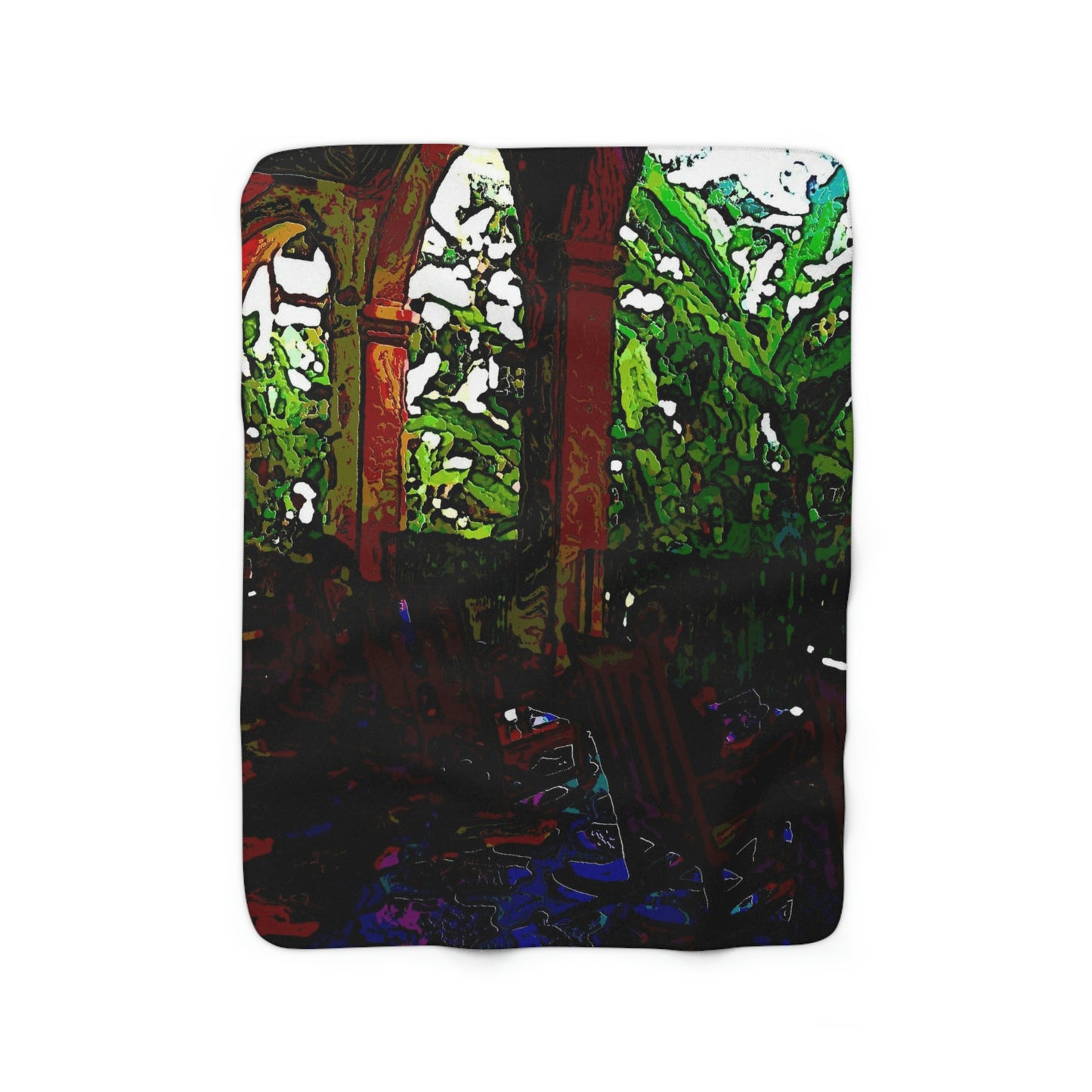 Sherpa Fleece Blanket ... Lanai & Rocking Chairs At: 'The Pink Palace' ... The Royal Hawai'ian ... Honolulu, HI ... '27Oct2014' ... Original Works ...