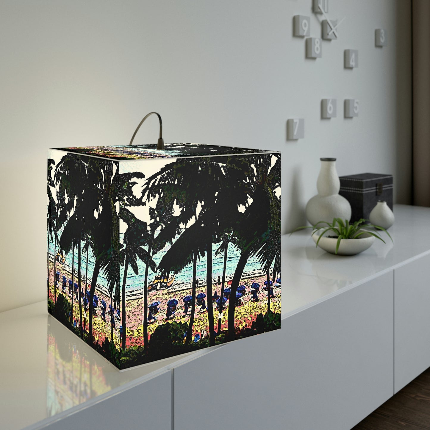 Light Cube Lamp ... "A Beautiful Beach Amongst The Palms" ... The Outrigger Waikiki, Honolulu, Oahu ... Original Works ...
