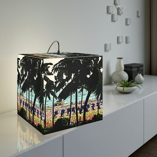 Light Cube Lamp ... "A Beautiful Beach Amongst The Palms" ... The Outrigger Waikiki, Honolulu, Oahu ... Original Works ...