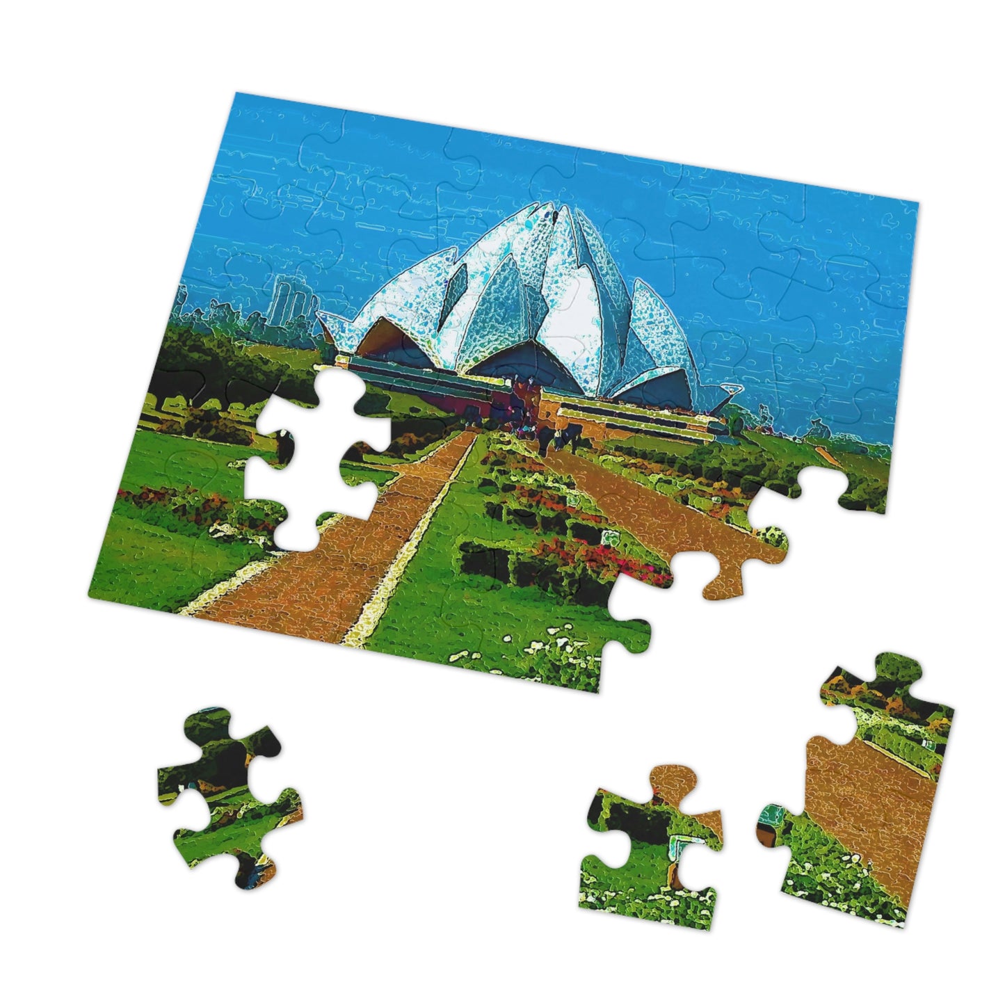 Jigsaw Puzzle (30, 110, 252, 500,1000-Piece) ... 'Bahai'i House-Of-Worship' ... "Lotus Temple: Delhi, India, 2008" ... Original Works ...