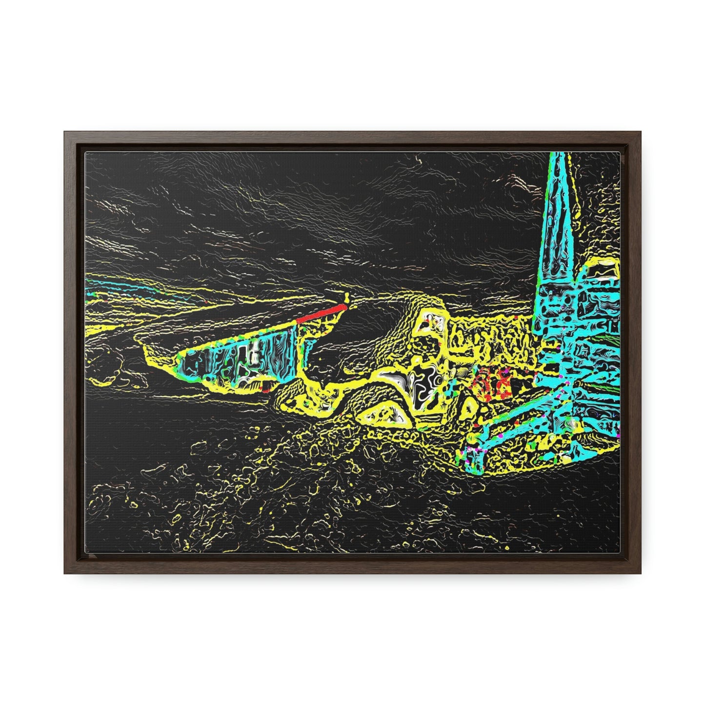 Gallery Canvas Wraps, Horizontal Frame ... "Snow Vehicle In Snow Storm At-Rest" ... Circa 12Mar23 ... Central Idaho ... 18-Hours Rendering Time: Original Works ...