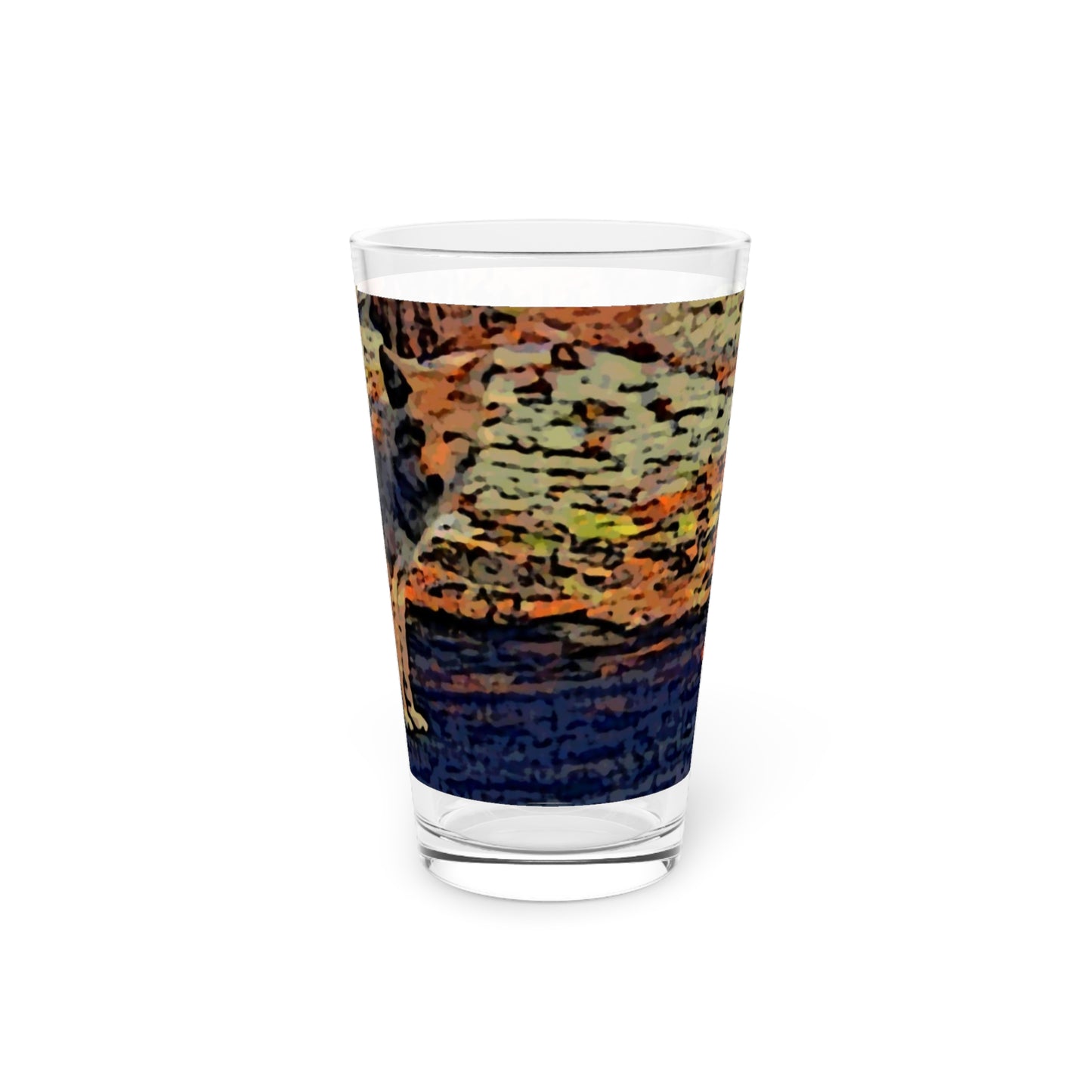 Pint Glass, 16oz ... Coyote ... "Yosemite Valley: Circa May23 ... KPH Base Photo" ... Original Works ...