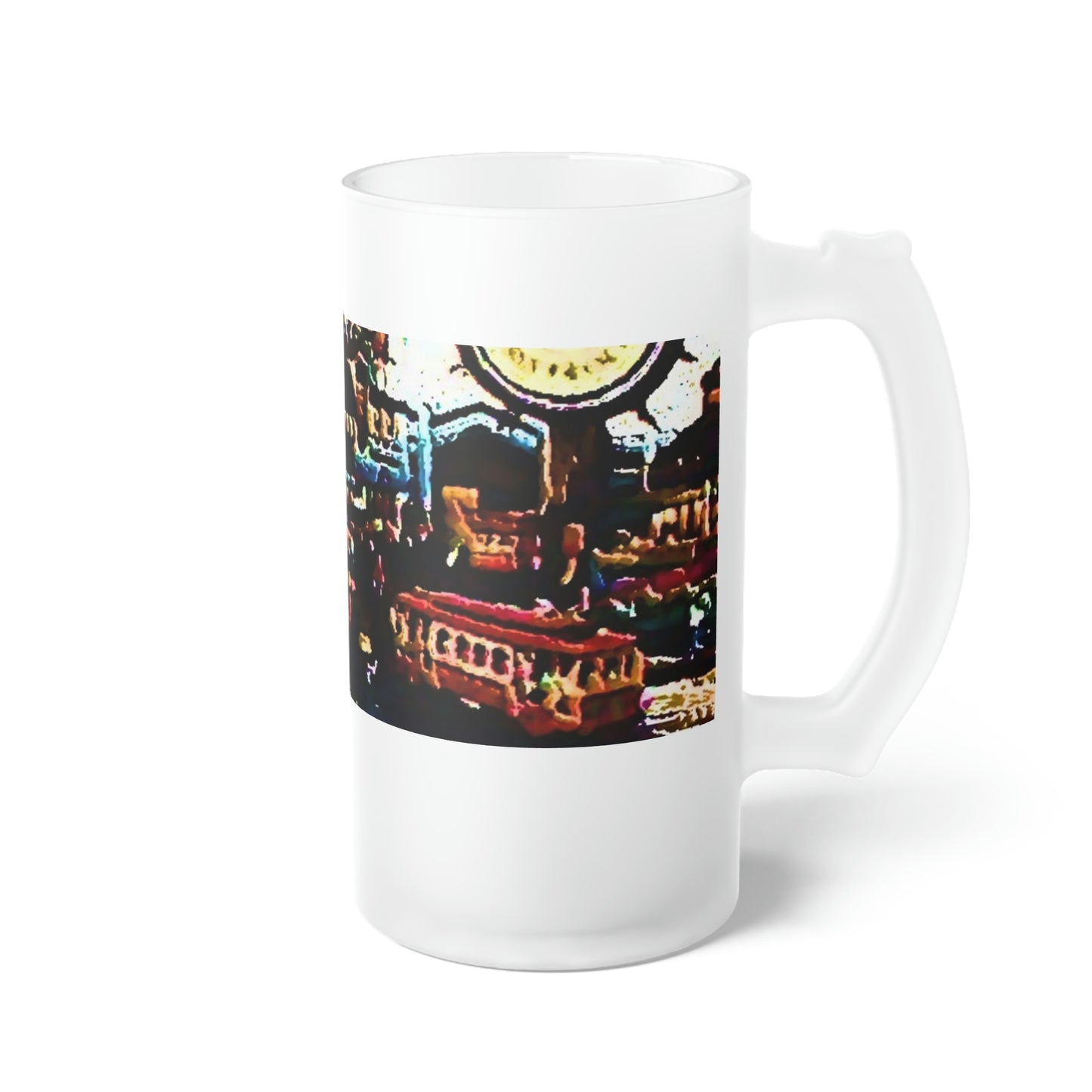Frosted Glass Beer Mug ...  "No.9 Fishermen's Grotto - Fishermen's Wharf, SF, California" ... Family Archives: 1970's ... Original Works ...