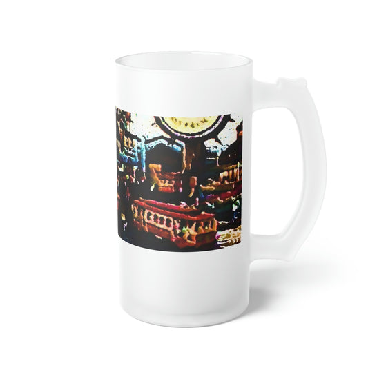 Frosted Glass Beer Mug ...  "No.9 Fishermen's Grotto - Fishermen's Wharf, SF, California" ... Family Archives: 1970's ... Original Works ...