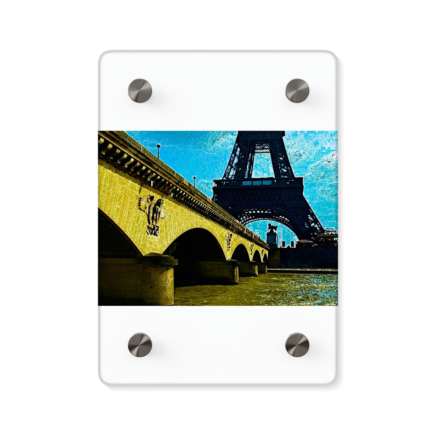 Acrylic Wall Art Panels ...  Le Tour D'Eiffel ..."Along The Water" ... Barbara Joan Bonnell-Holt ... Le Voyage De Paris: 1972 ... Original Works ...