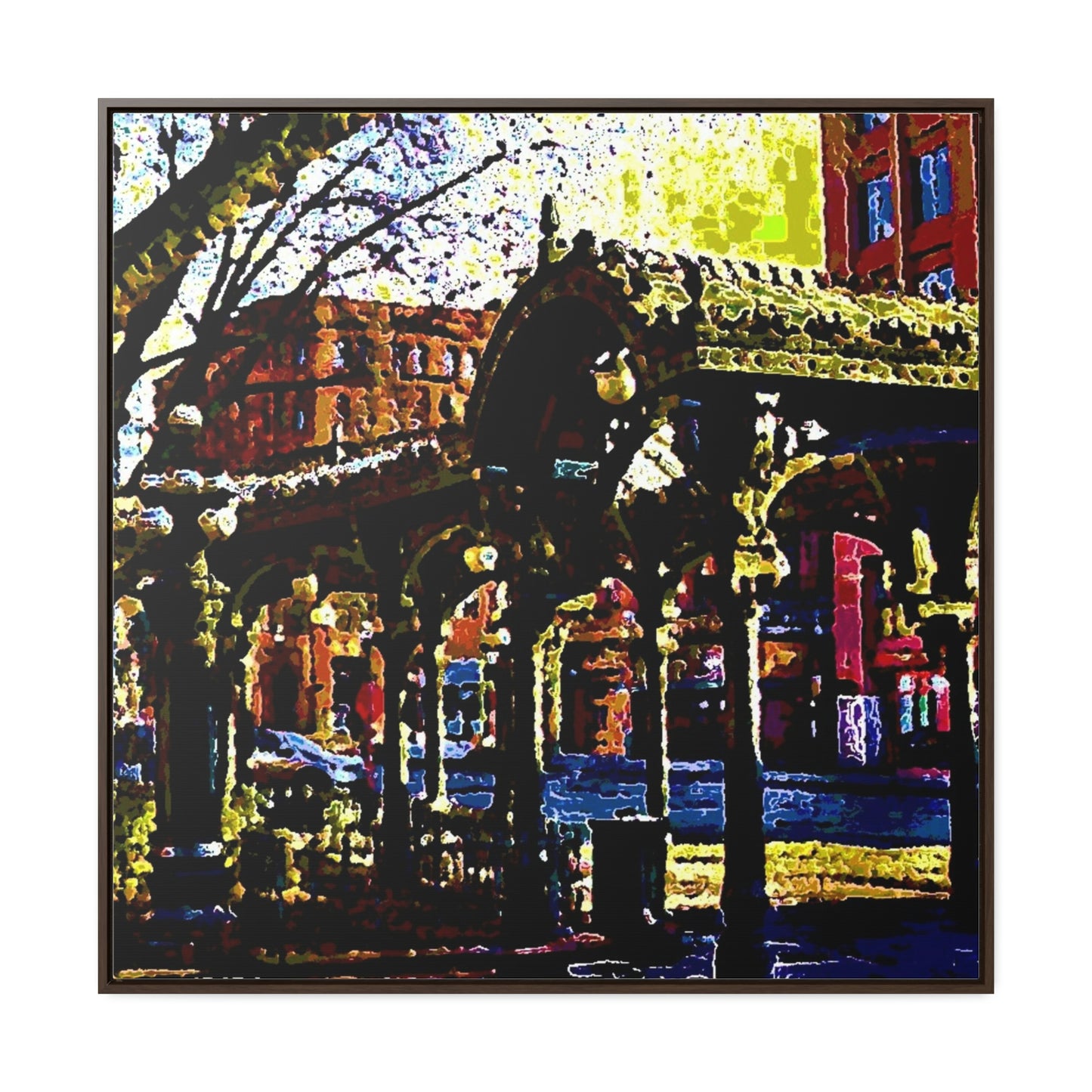 Gallery Canvas Wraps, Square Frame ... A Very Fine Place To Meet ... To Catch The Bus ... 'To Find A Friend' .. Just-To-Hangout ... Dr FJHolt Base Photo ... Original Works ...