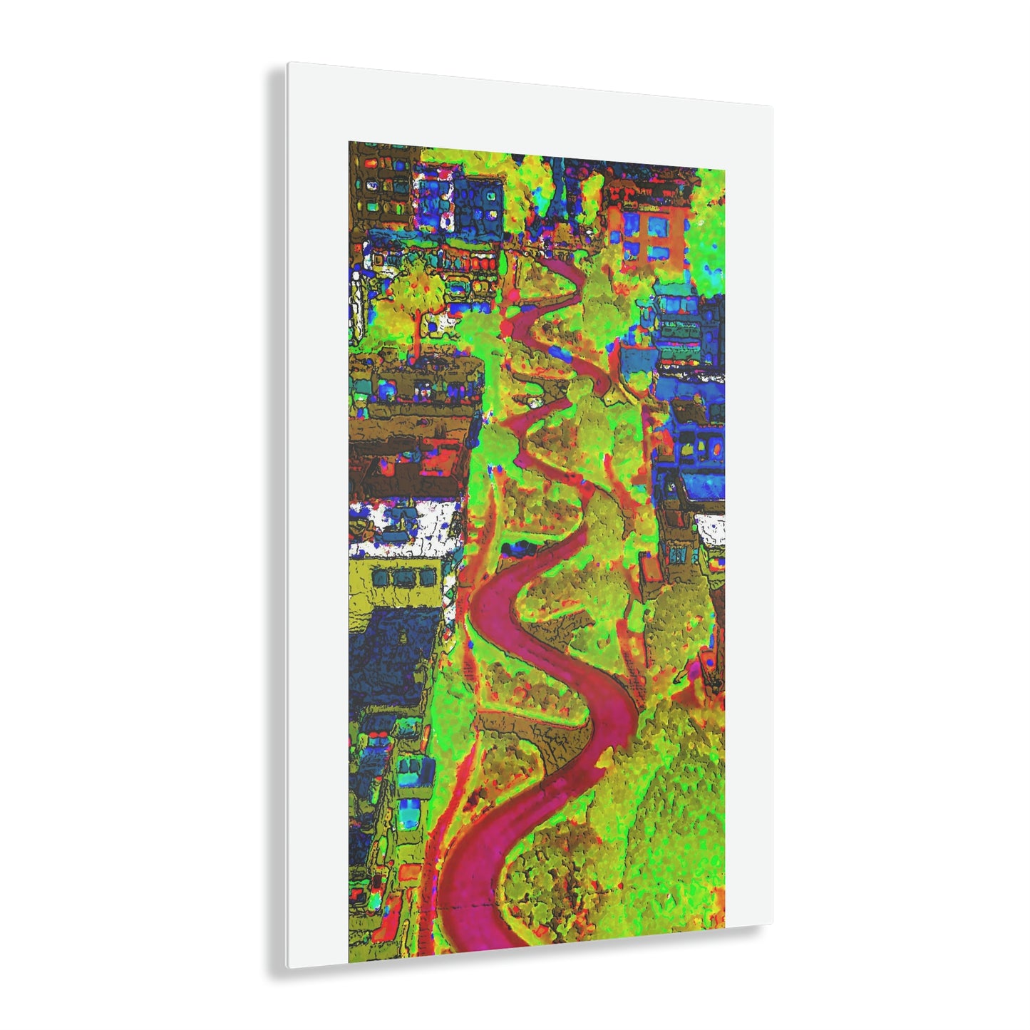 Acrylic Prints ... A Crazy Street ... 'Eight Winding Curve-Switchbacks' ... "Lombard Street, San Francisco, CA' ... Family Archives: 1970's ... Original Works ...