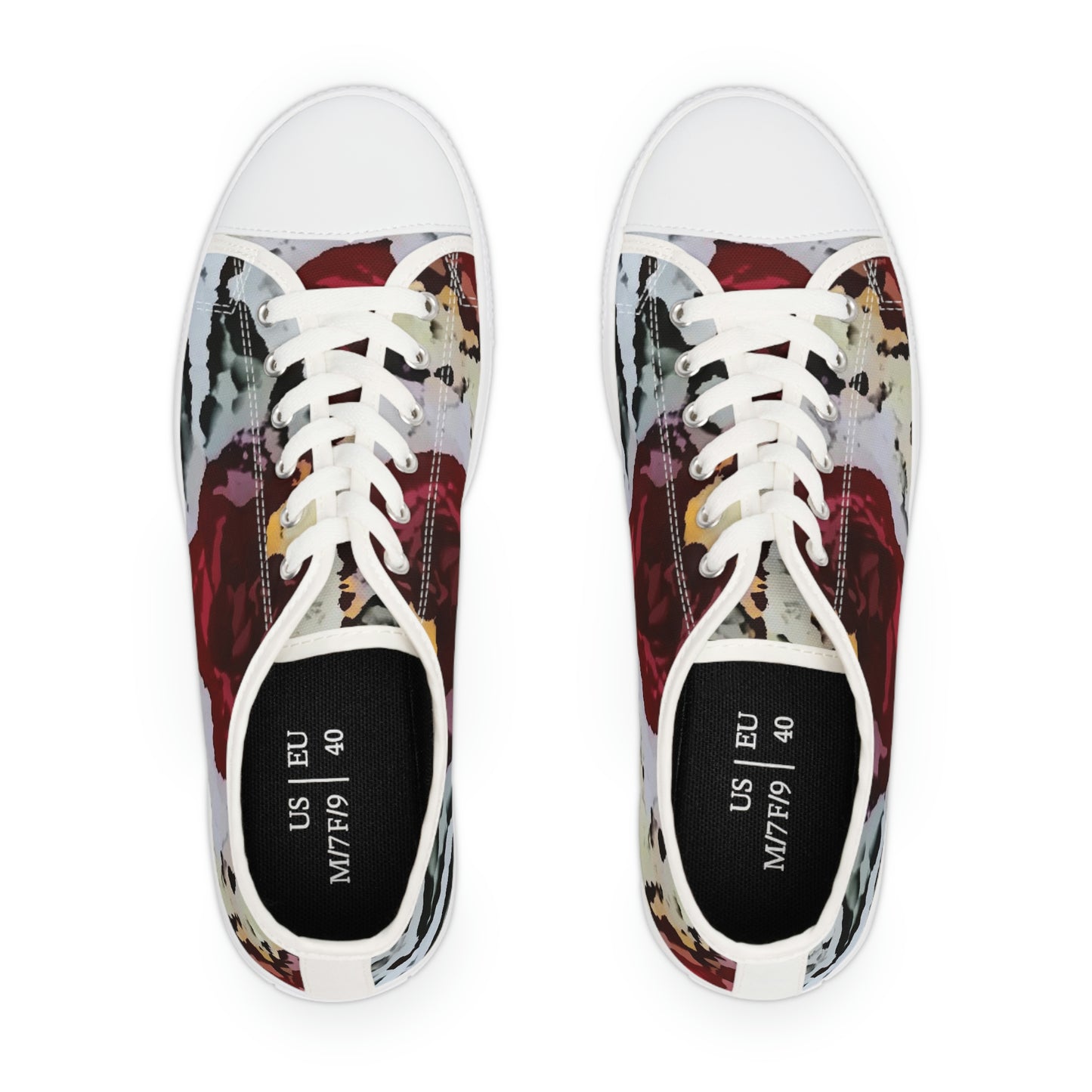 Women's Low Top Sneakers ... "A Friendly Flower" ... Pointsettia 'Pointing' ... Original Works ... (Supplied Photograph) ...