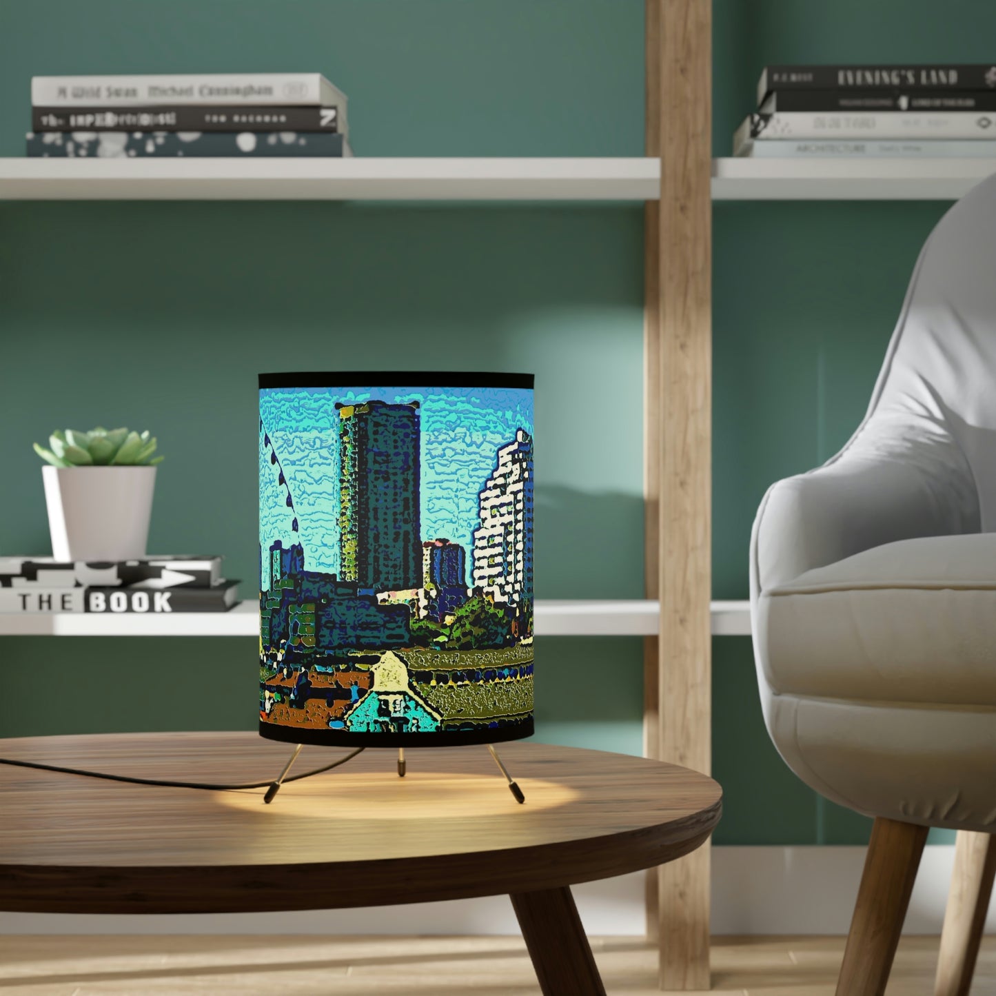 Tripod Lamp with High-Res Printed Shade, US\CA plug ... That Classic Wheel ... 'Seattle's Wheel' ... & An Old Classic Waterside Vendors ...  'Family Archives' ... Original Works ...