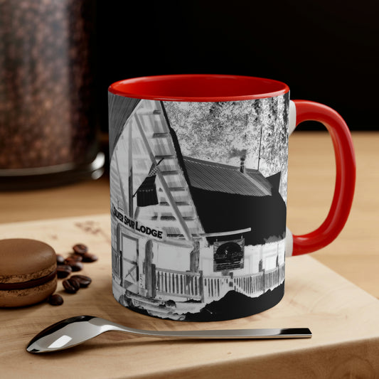 Accent Coffee Mug, 11oz ... A Beautiful Lodge & Back-Country Outfitter In A Mountain Town ... 'Dixie, Idaho, November 2022' ... Original Works ...