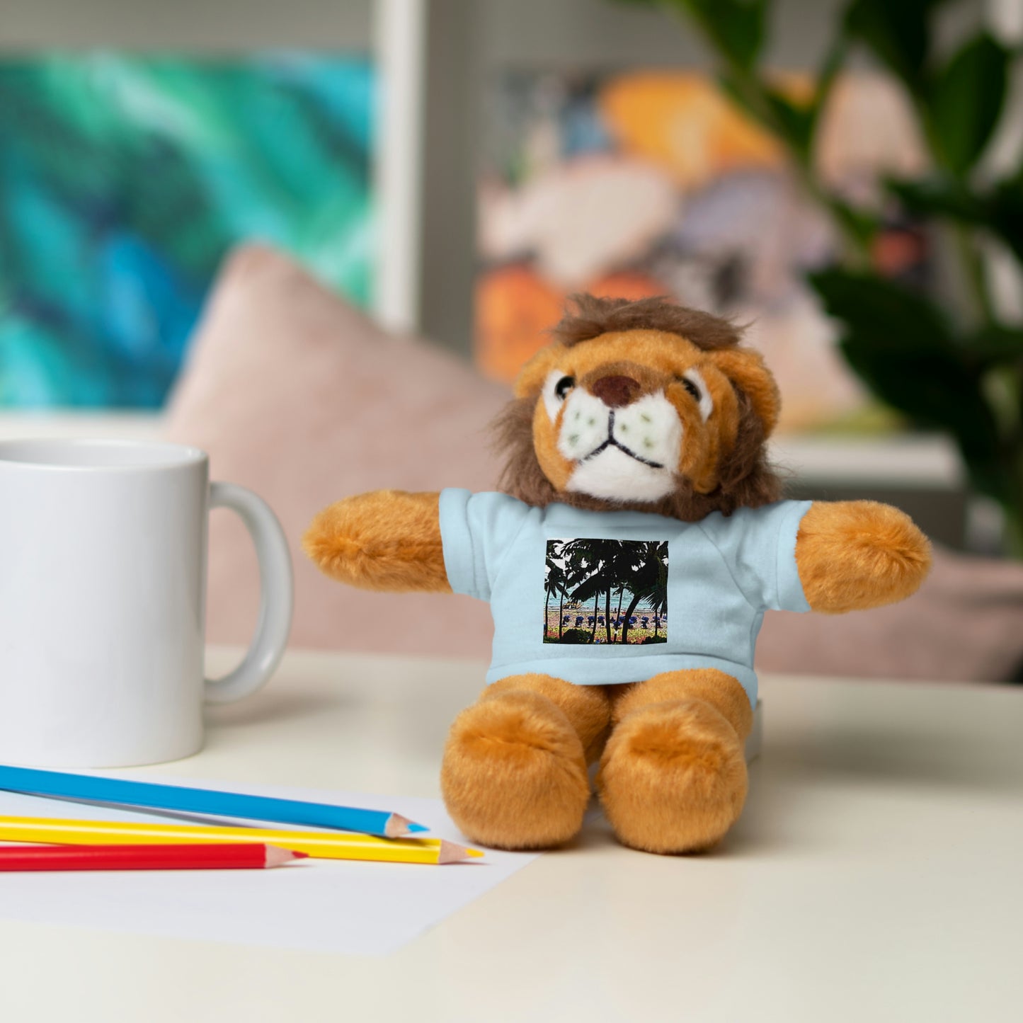Stuffed Animals with Tee ... "A Beautiful Beach Amongst The Palms" ... The Outrigger Waikiki, Honolulu, Oahu ... Original Works ...