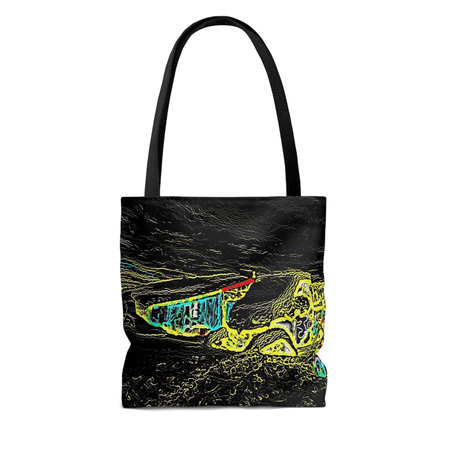 Tote Bag (AOP) ...  "Snow Vehicle In Snow Storm At-Rest" ... Circa 12Mar23 ... Central Idaho ... 18-Hours Rendering Time: Original Works ...