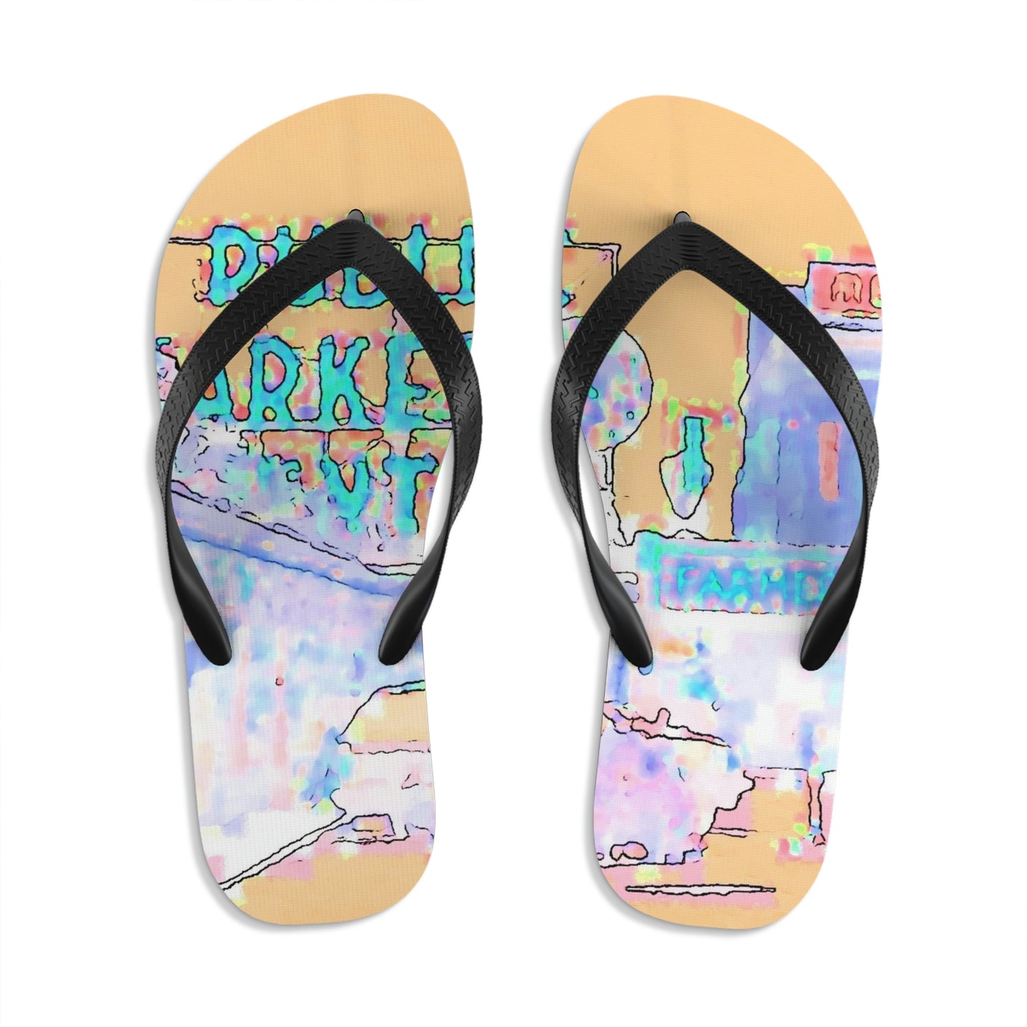 Unisex Flip-Flops .. Walk-In-Style: At The Market ... At The Beach ... Off Your Board ... In The Shower ... "Wherever & Everywhere ..." Wear-Em On Your Harley ..."