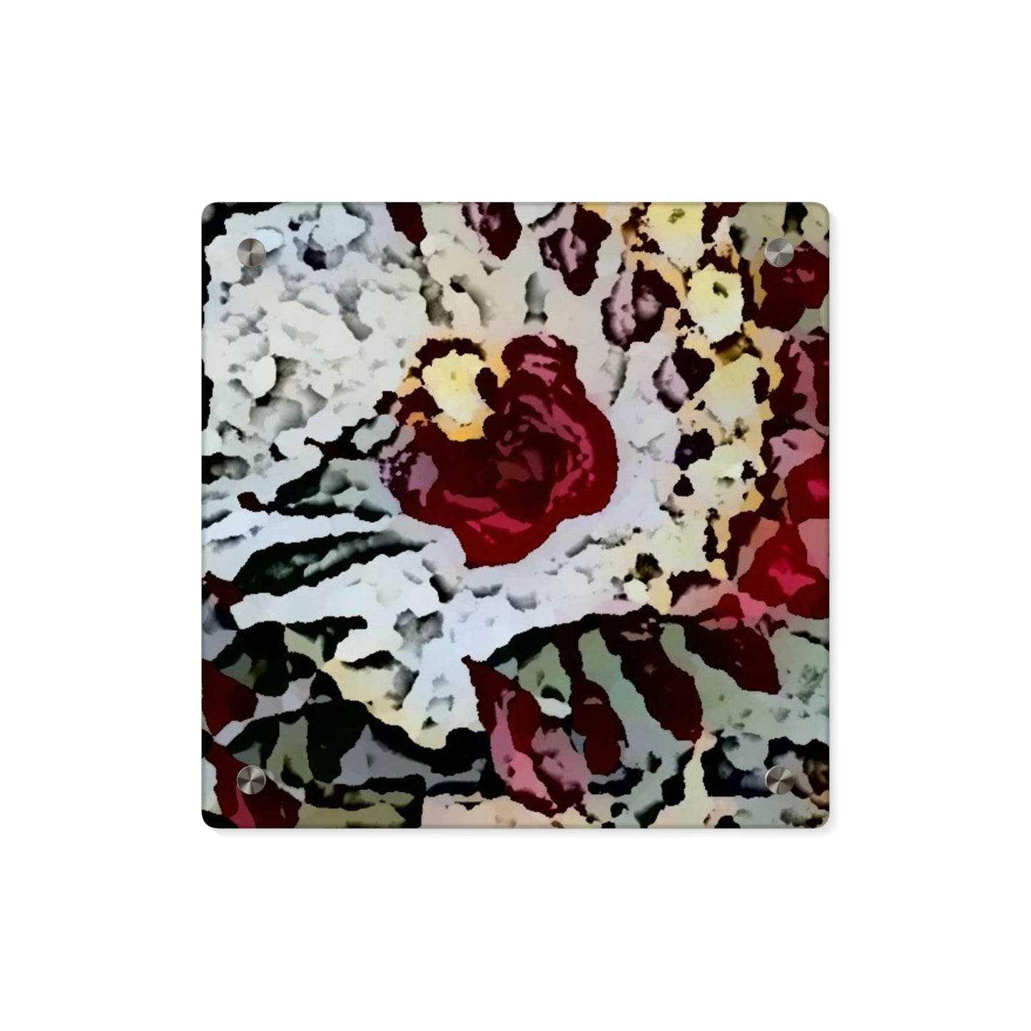 Acrylic Wall Art Panels ... "A Friendly Flower" ... Pointsettia 'Pointing' ... Original Works ... (Supplied Photograph) ...