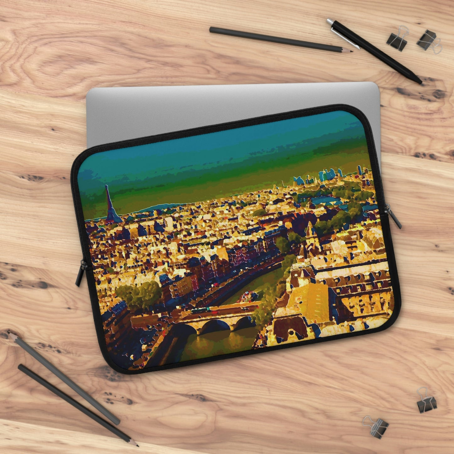 Laptop Sleeve ... Au Paris ... "Along The River Seine" ... Barbara Joan Bonnel-Holt: 1972 ... Original Works ...