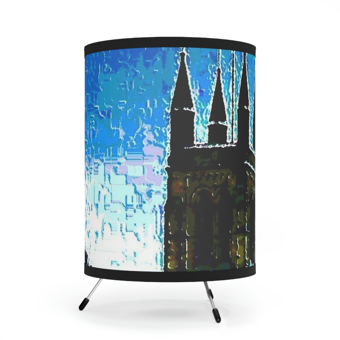 Tripod Lamp with High-Res Printed Shade, US\CA plug ...  Walikng The Streets & Alleys ... 'Strolling The Canals ... '  ... Original Works  ...