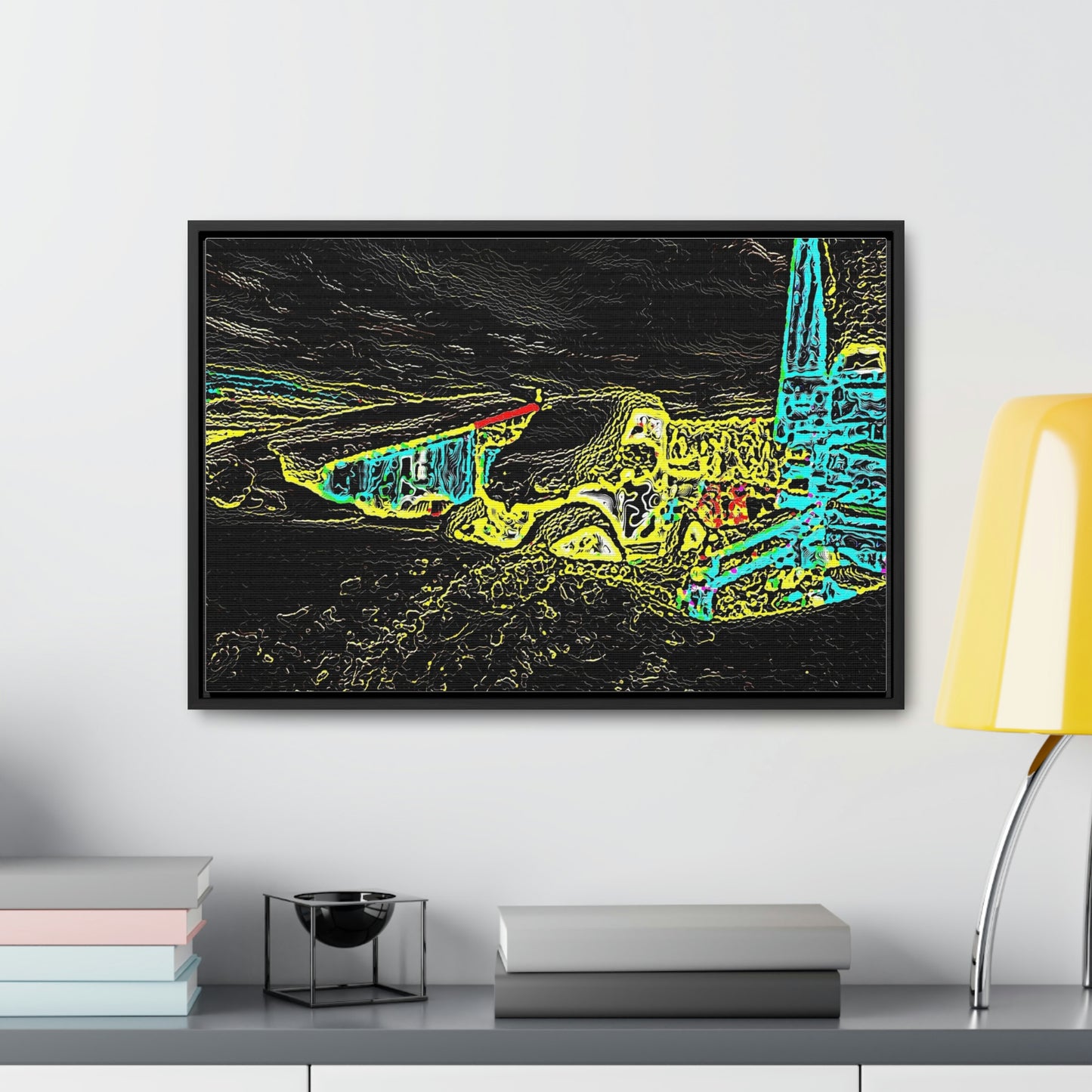 Gallery Canvas Wraps, Horizontal Frame ... "Snow Vehicle In Snow Storm At-Rest" ... Circa 12Mar23 ... Central Idaho ... 18-Hours Rendering Time: Original Works ...